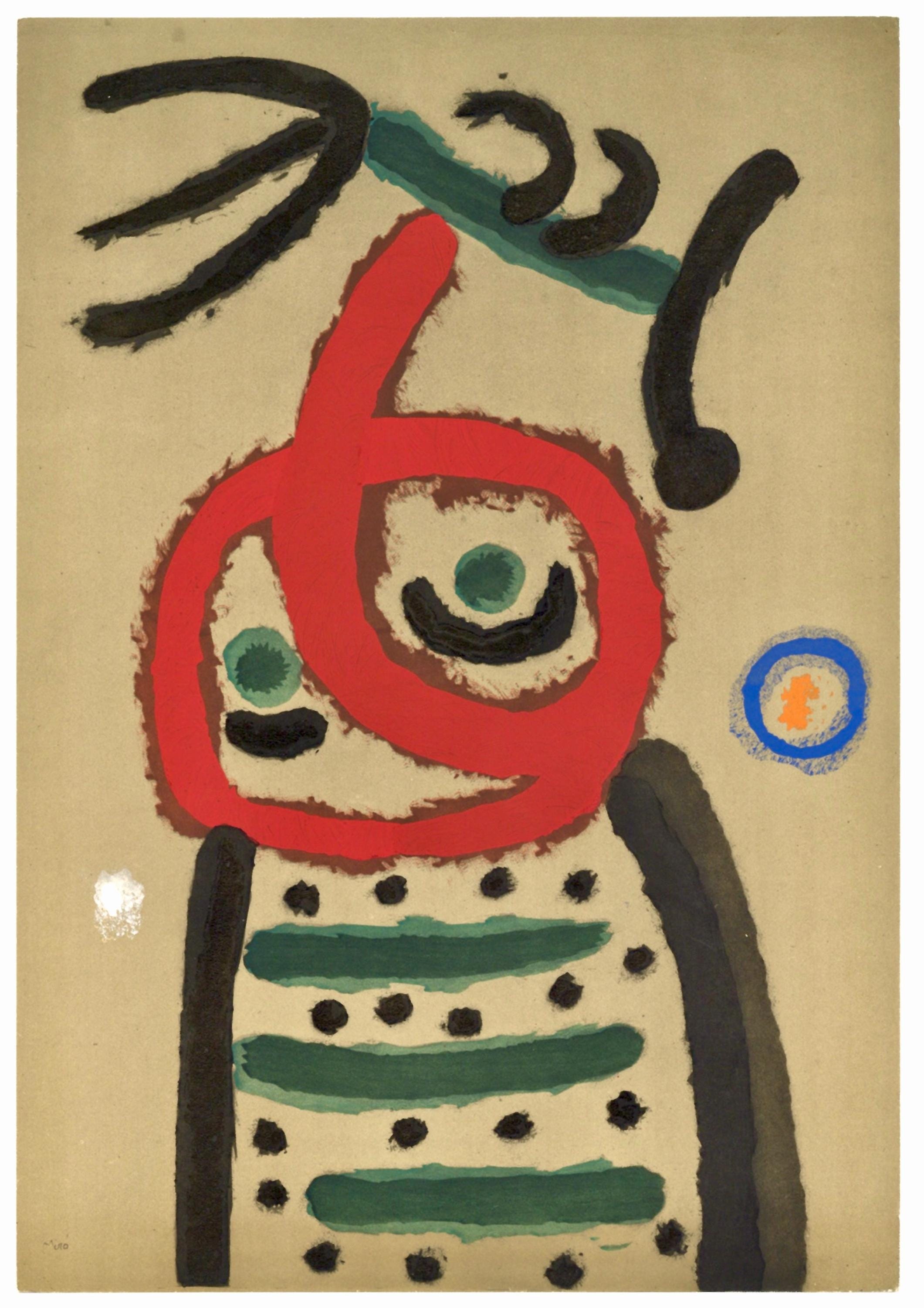Joan Miró, Composition (Cramer 103; Mourlot 382-383), Miró Cartones 1956-1965, Limited Edition Lithograph