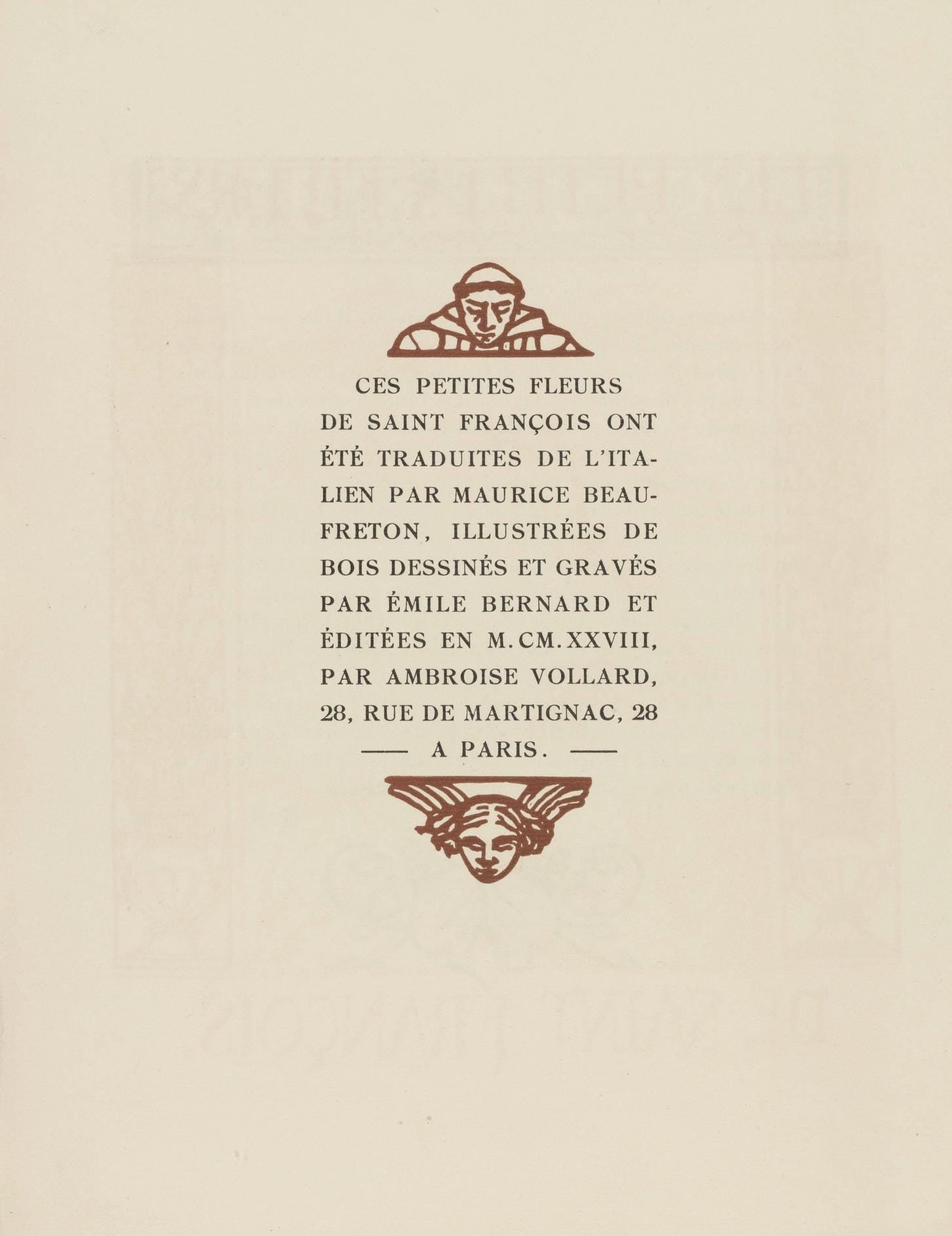 Émile Bernard, Composition (Morane, No. 100), Les Petites Fleurs de St. Françoise, Limited Edition Woodcut