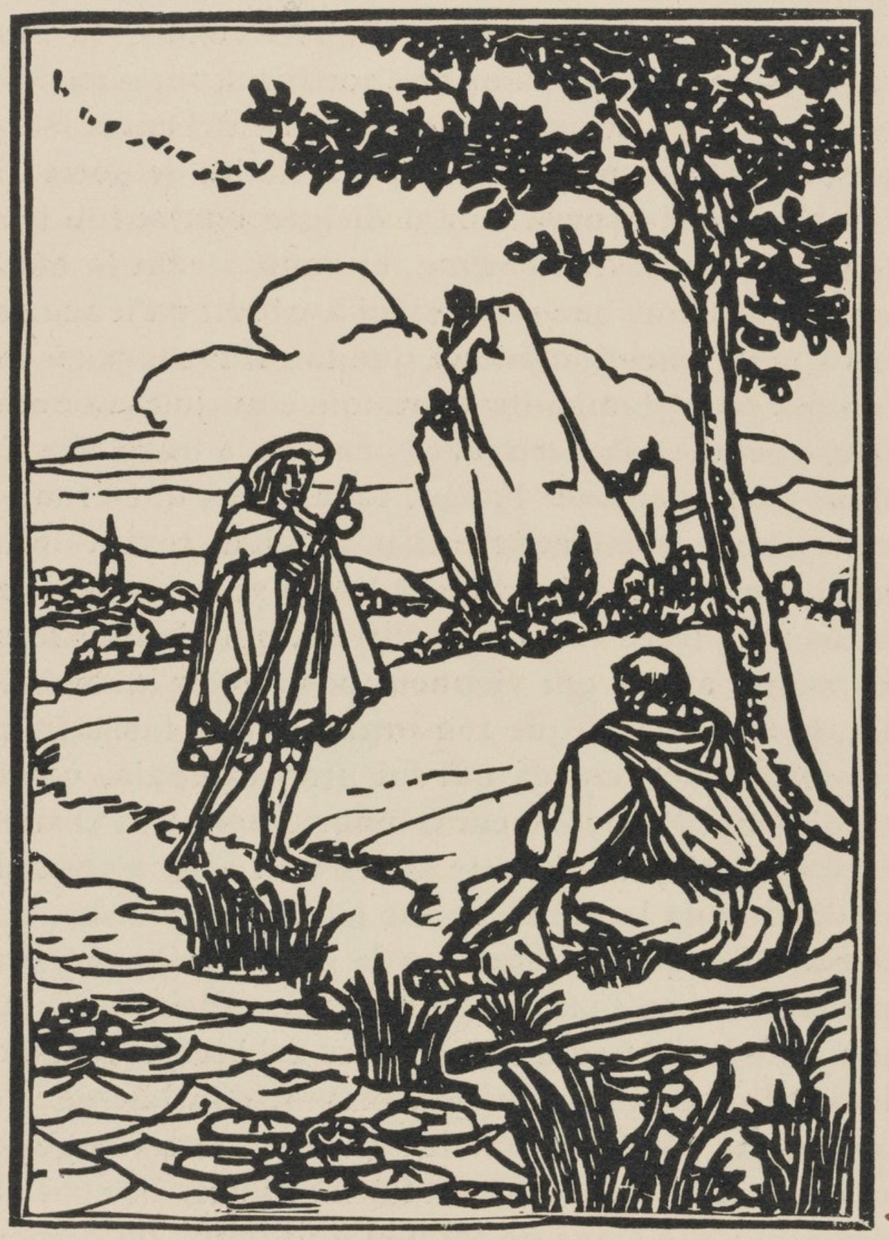 Émile Bernard, Composition (Morane, No. 100), Les Petites Fleurs de St. Françoise, Limited Edition Woodcut