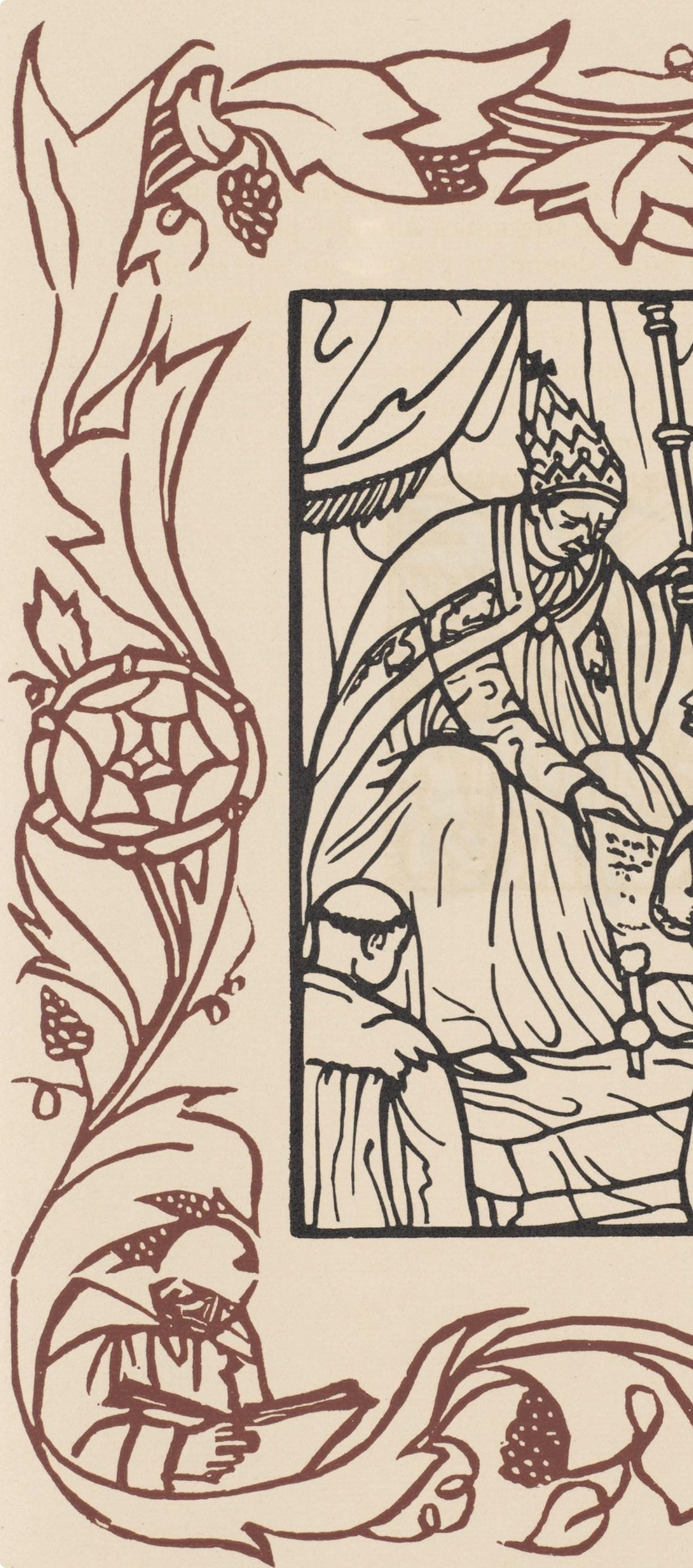 Émile Bernard, Composition (Morane, No. 100), Les Petites Fleurs de St. Françoise, Limited Edition Woodcut