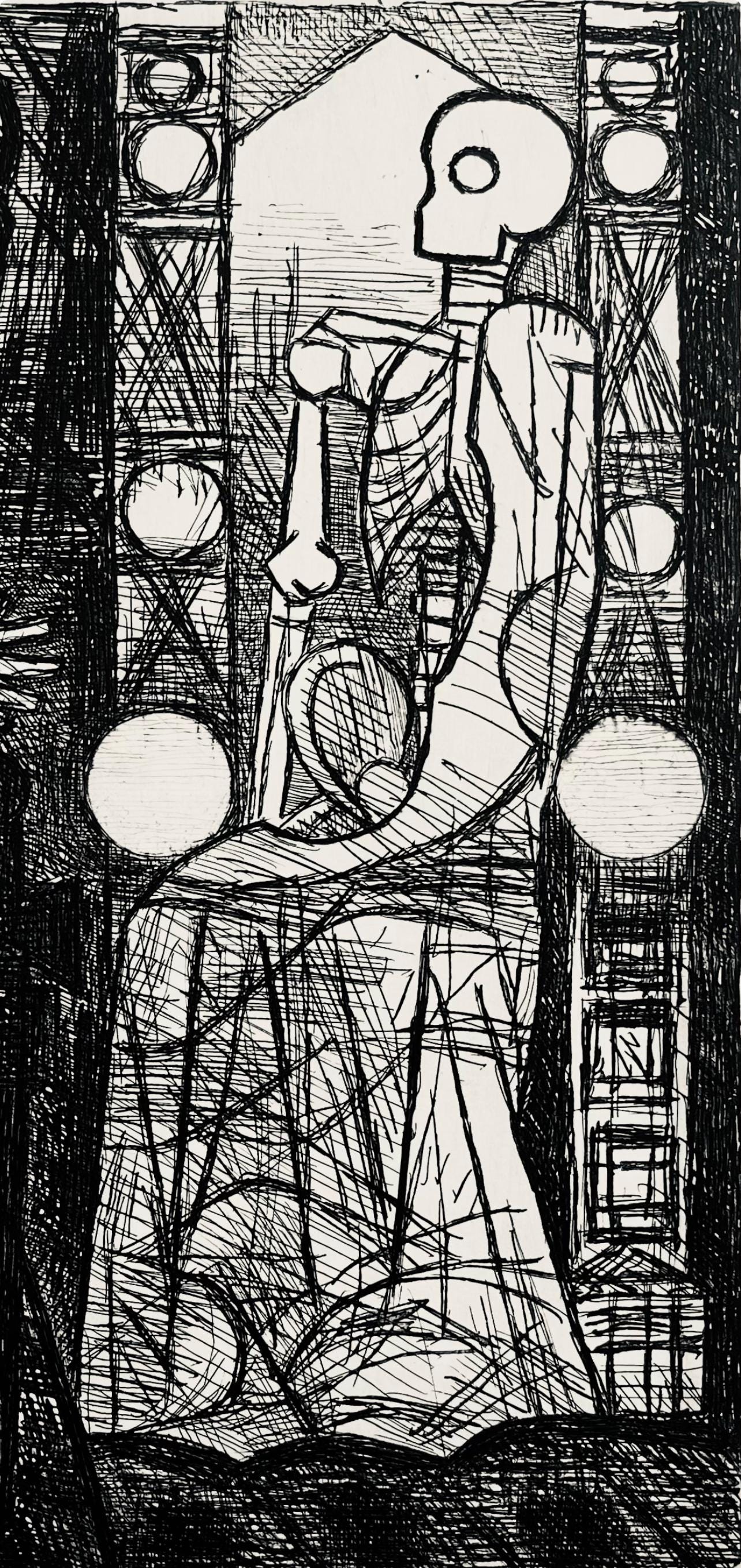 Marcel Gromaire, Le Spectre De Banquo, Scène XIII, Shakespeare, Macbeth, Eaux-fortes de Gromaire, Limited Edition Etching