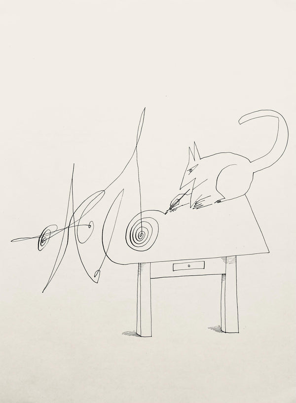 Saul Steinberg, Composition, Derrière le miroir, Limited Edition Lithograph