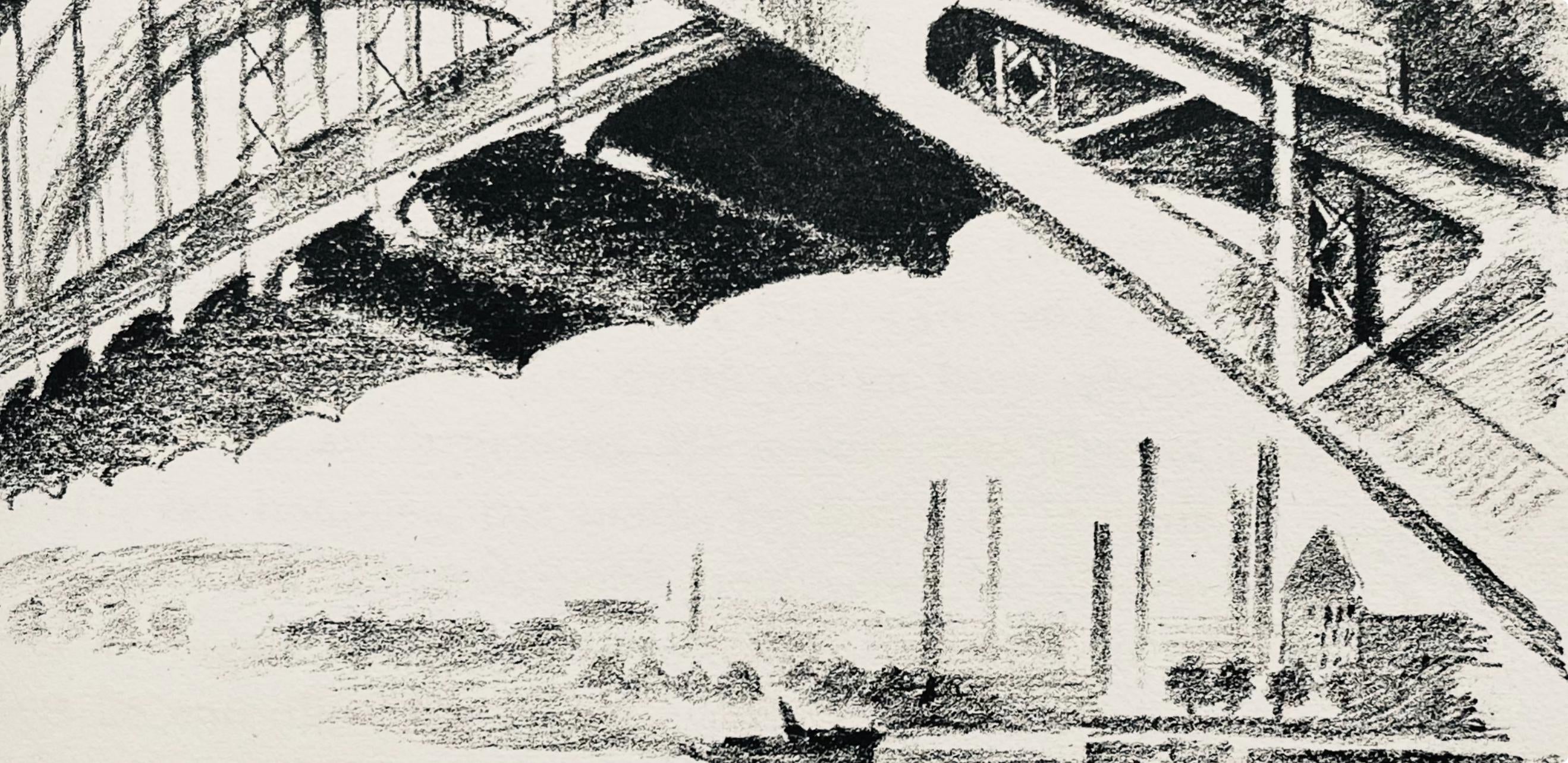 Robert Delaunay, Le pont aérien (Habasque 720-728), Allo! Paris!, Limited Edition Lithograph