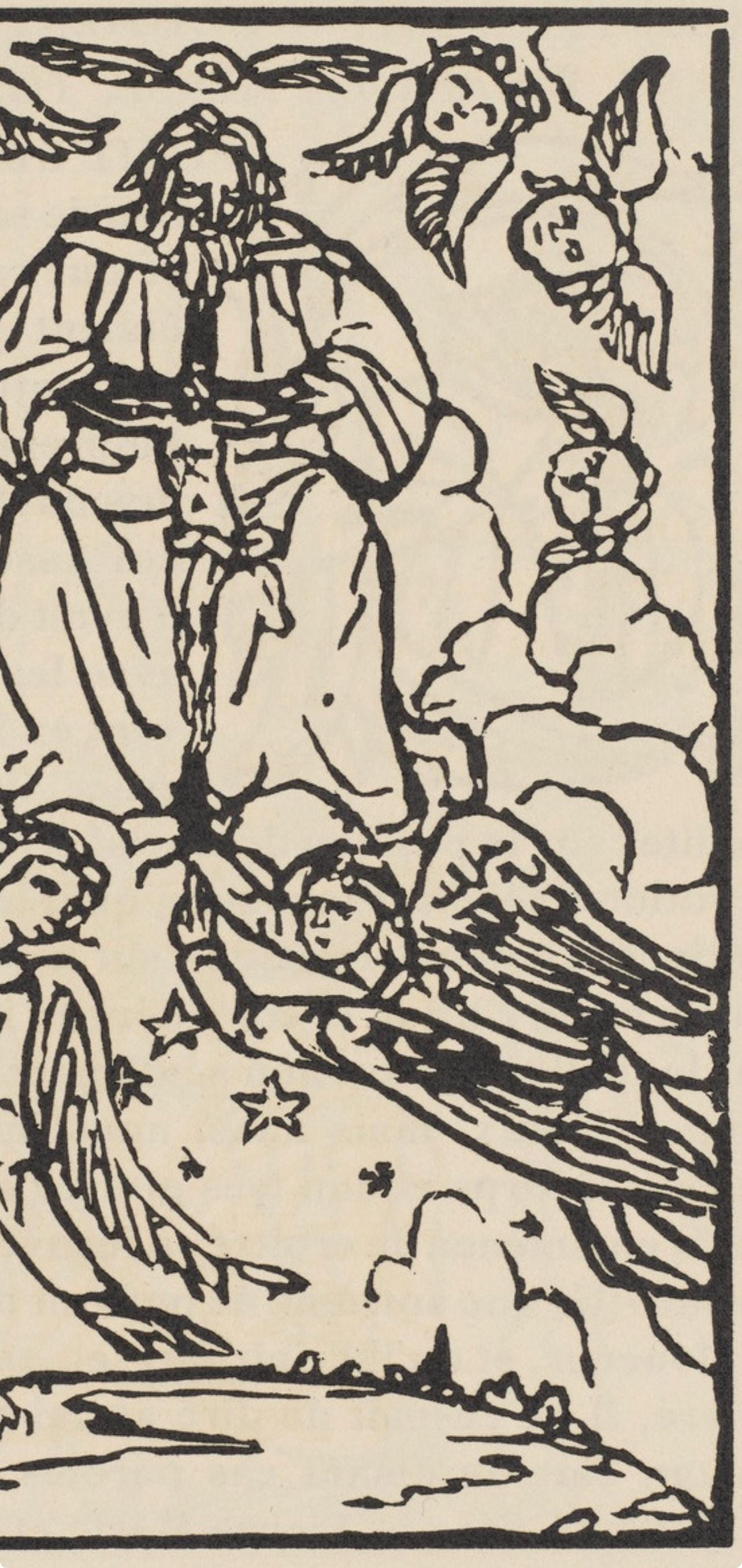 Émile Bernard, Composition (Morane, No. 100), Les Petites Fleurs de St. Françoise, Limited Edition Woodcut