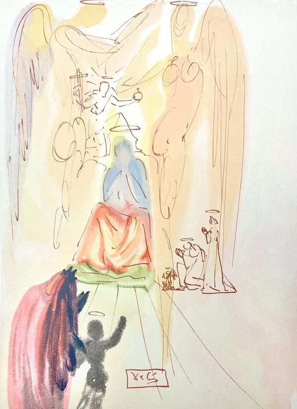 Salvador Dali, Paradies XXIV (Field 189-200; Michler/Löpsinger 1039-1138), Die Göttliche Komödie, Signed, Limited Edition Woodcut