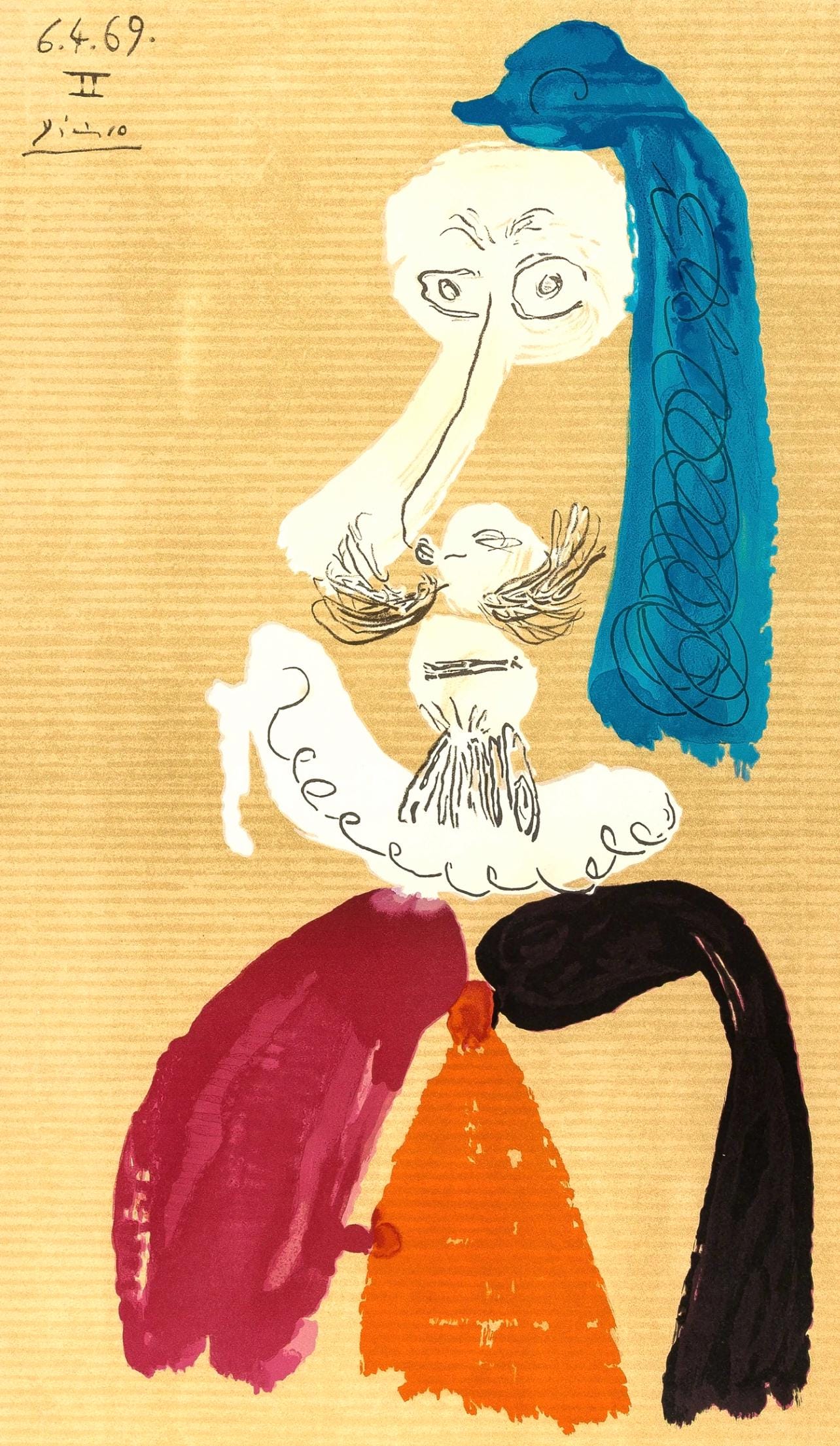 Pablo Picasso, Composition (Orozco 207-261), Vingt-Neuf Portraits Imaginaires, Limited Edition Lithograph