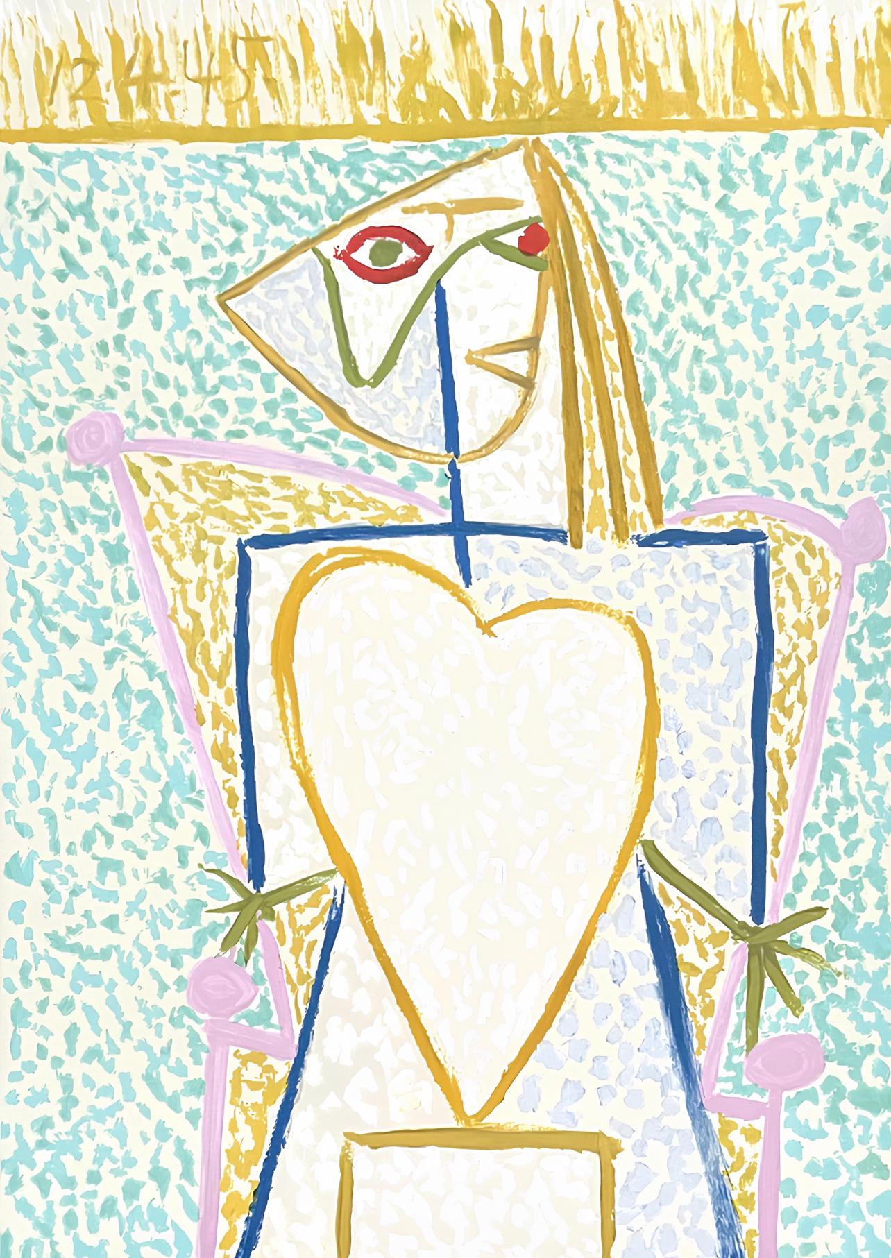 Pablo Picasso, Femme au Buste en Coeur, Marina Picasso Collection, Official Limited Edition Lithograph
