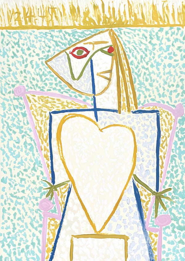 Pablo Picasso, Femme au Buste en Coeur, Marina Picasso Collection, Official Limited Edition Lithograph