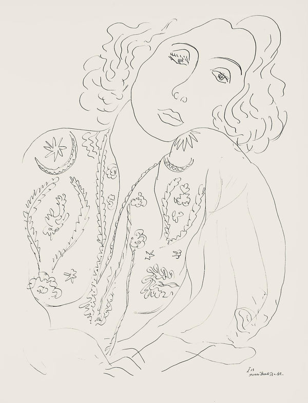 Henri Matisse, Série I, var. 13 (Duthuit 9), Henri Matisse, Dessins, Thèmes et variations, Limited Edition Lithograph