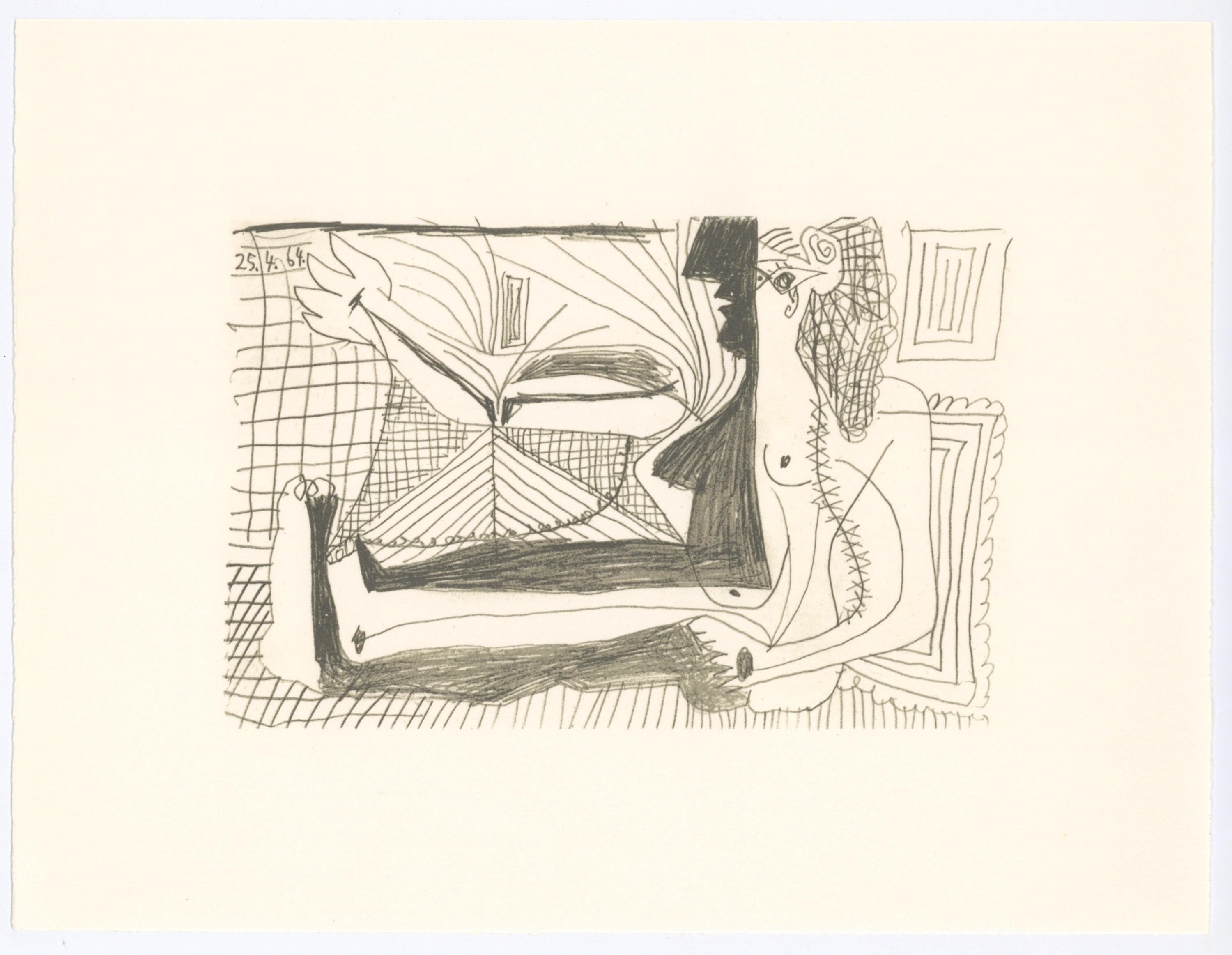 Pablo Picasso, Composition, Le Goût du Bonheur (Cramer 148; Bloch 2013), Limited Edition Mixed Media Lithograph