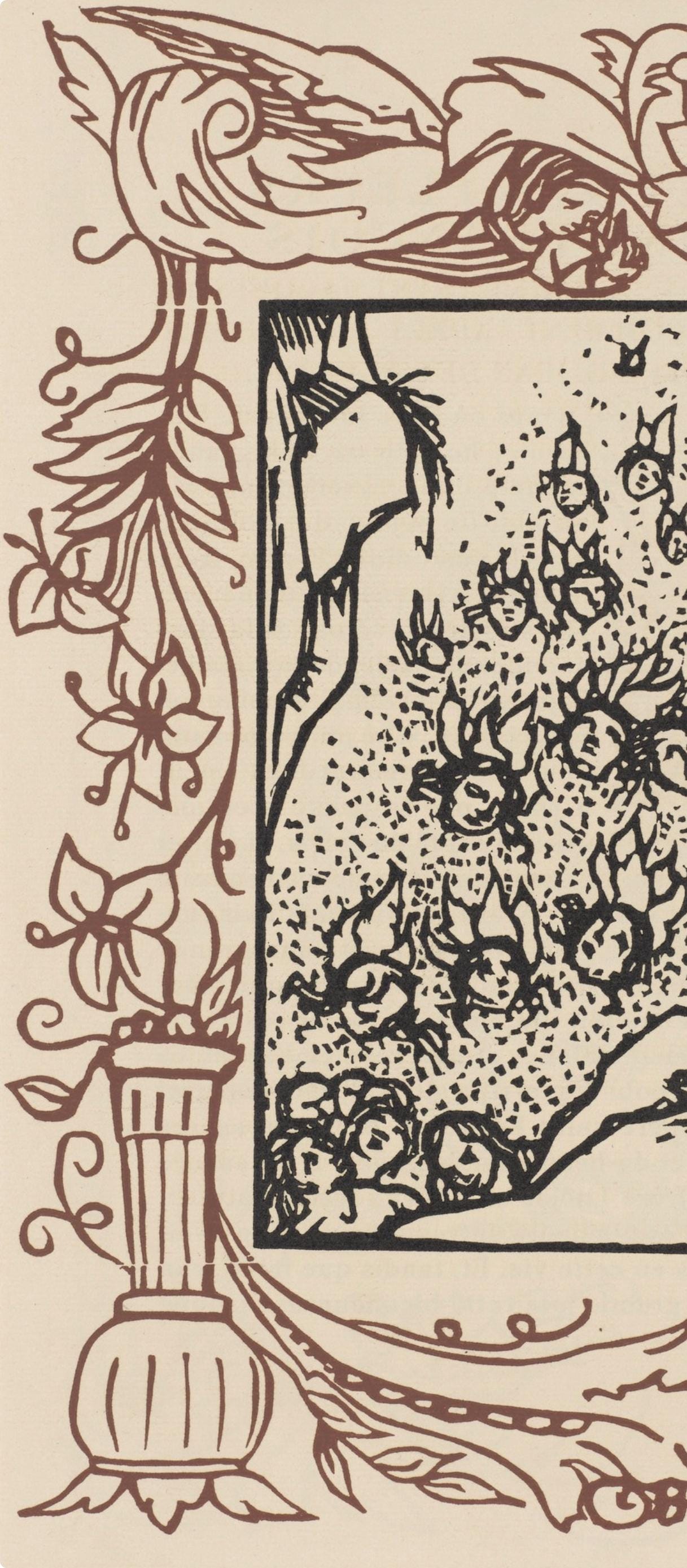 Émile Bernard, Composition (Morane, No. 100), Les Petites Fleurs de St. Françoise, Limited Edition Woodcut