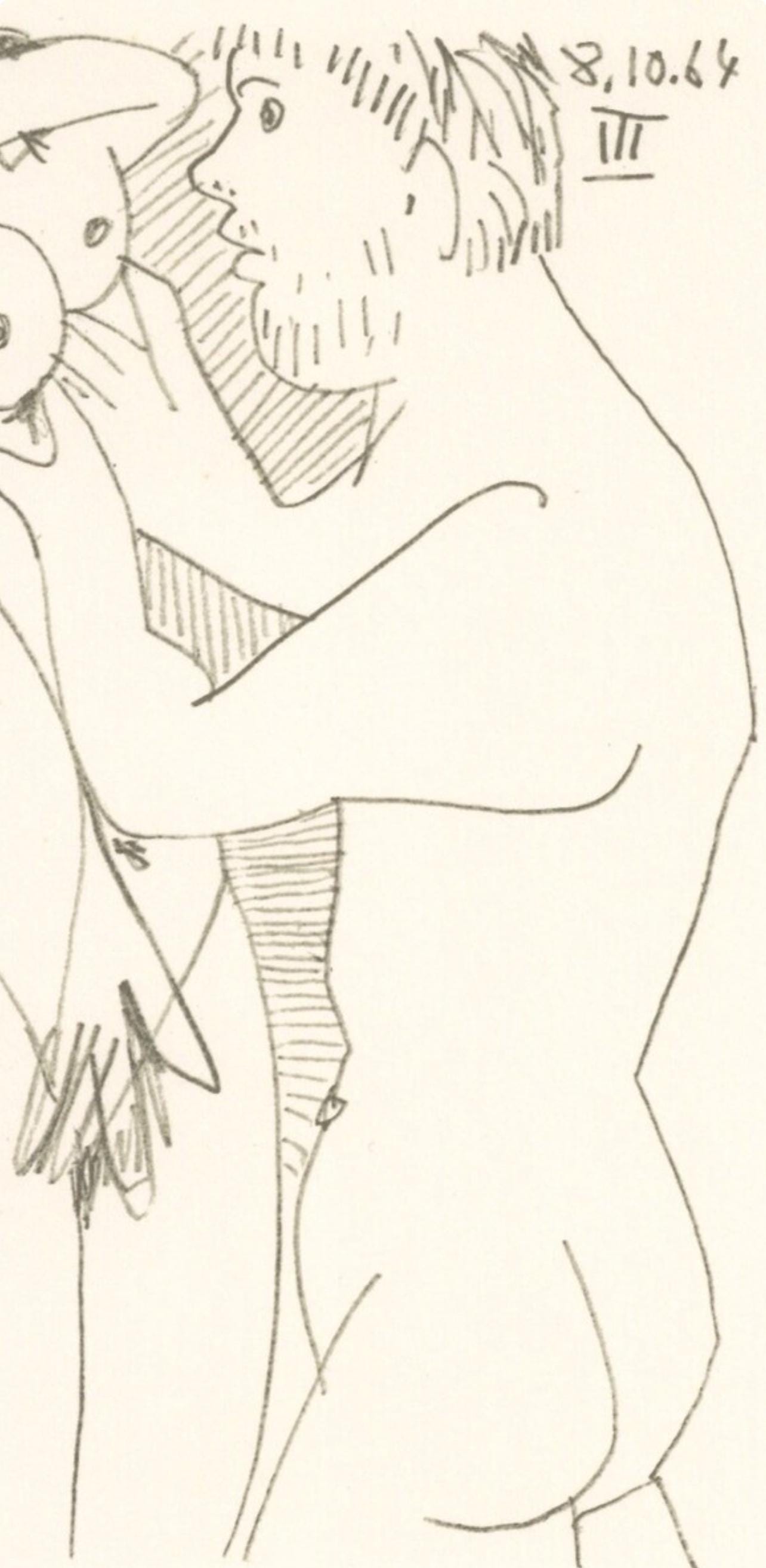 Pablo Picasso, Composition, Le Goût du Bonheur (Cramer 148; Bloch 2013), Limited Edition Mixed Media Lithograph