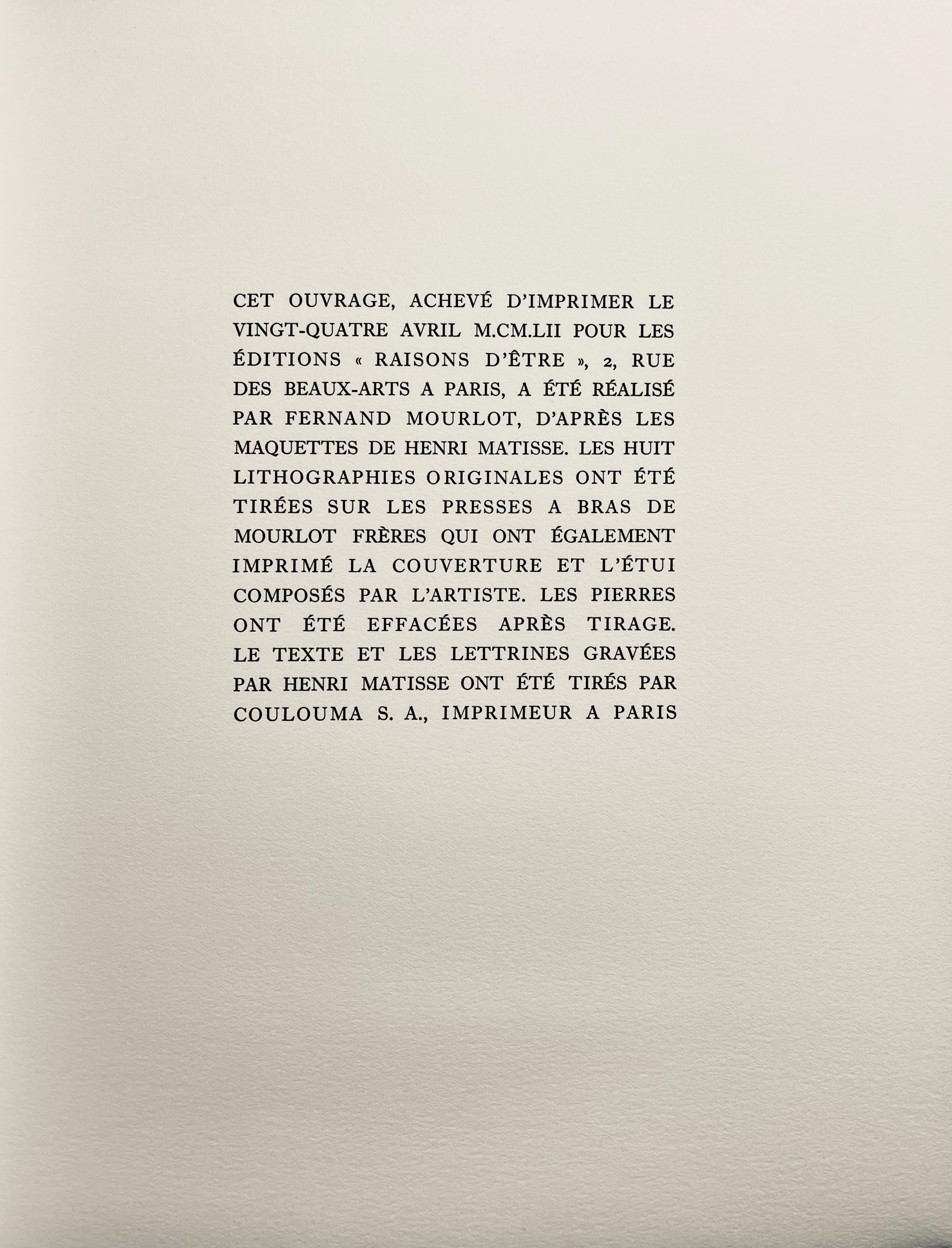 Henri Matisse, Composition (Duthuit 31), Apollinaire, Limited Edition Lithograph
