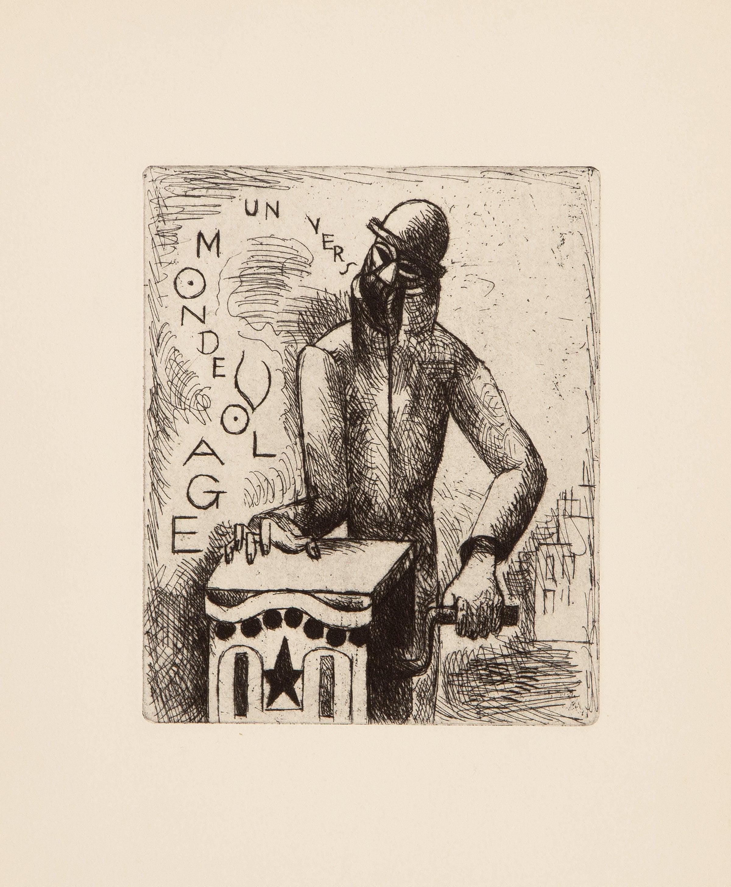 Marcel Gromaire, Composition, Vers un monde volage, Limited Edition Etching