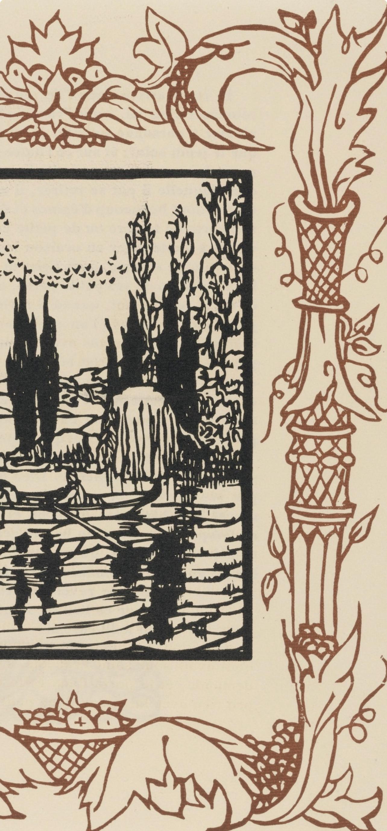 Émile Bernard, Composition (Morane, No. 100), Les Petites Fleurs de St. Françoise, Limited Edition Woodcut