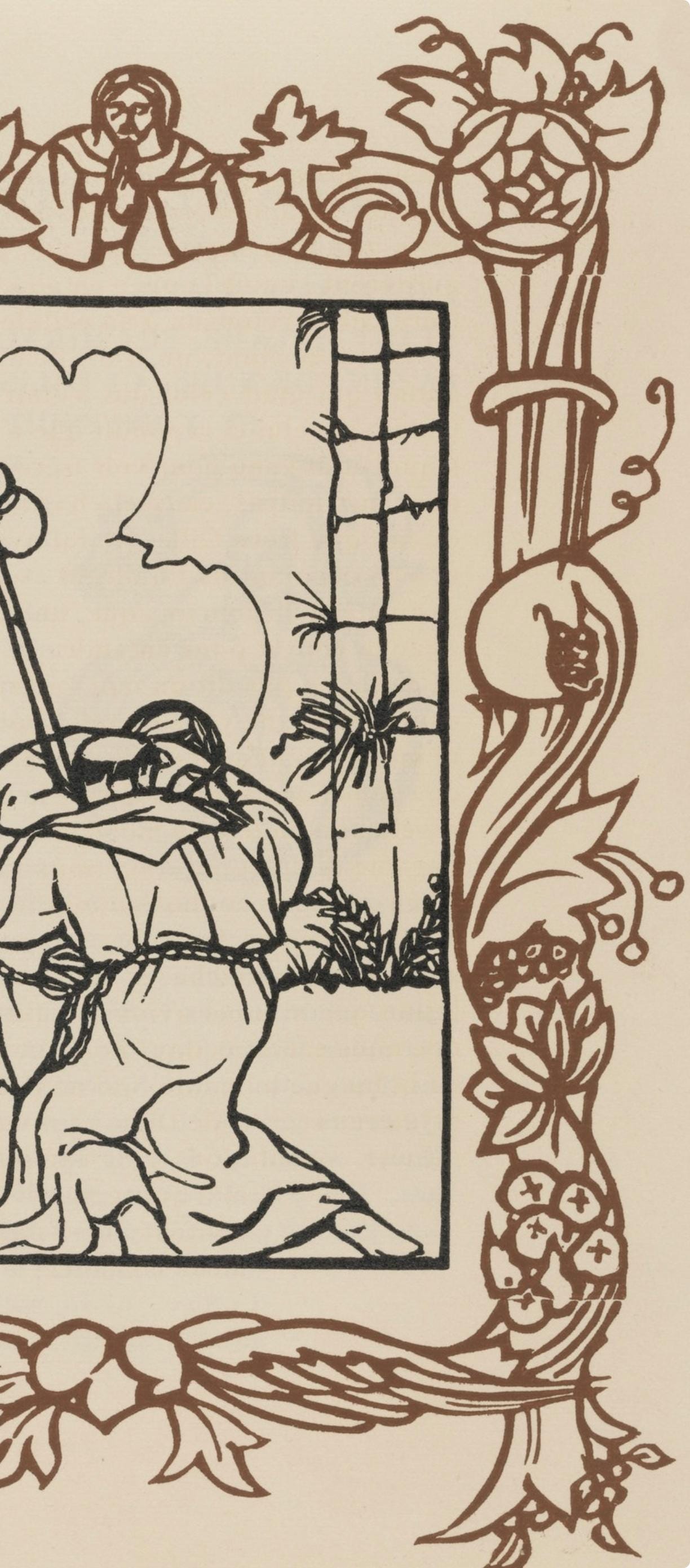 Émile Bernard, Composition (Morane, No. 100), Les Petites Fleurs de St. Françoise, Limited Edition Woodcut