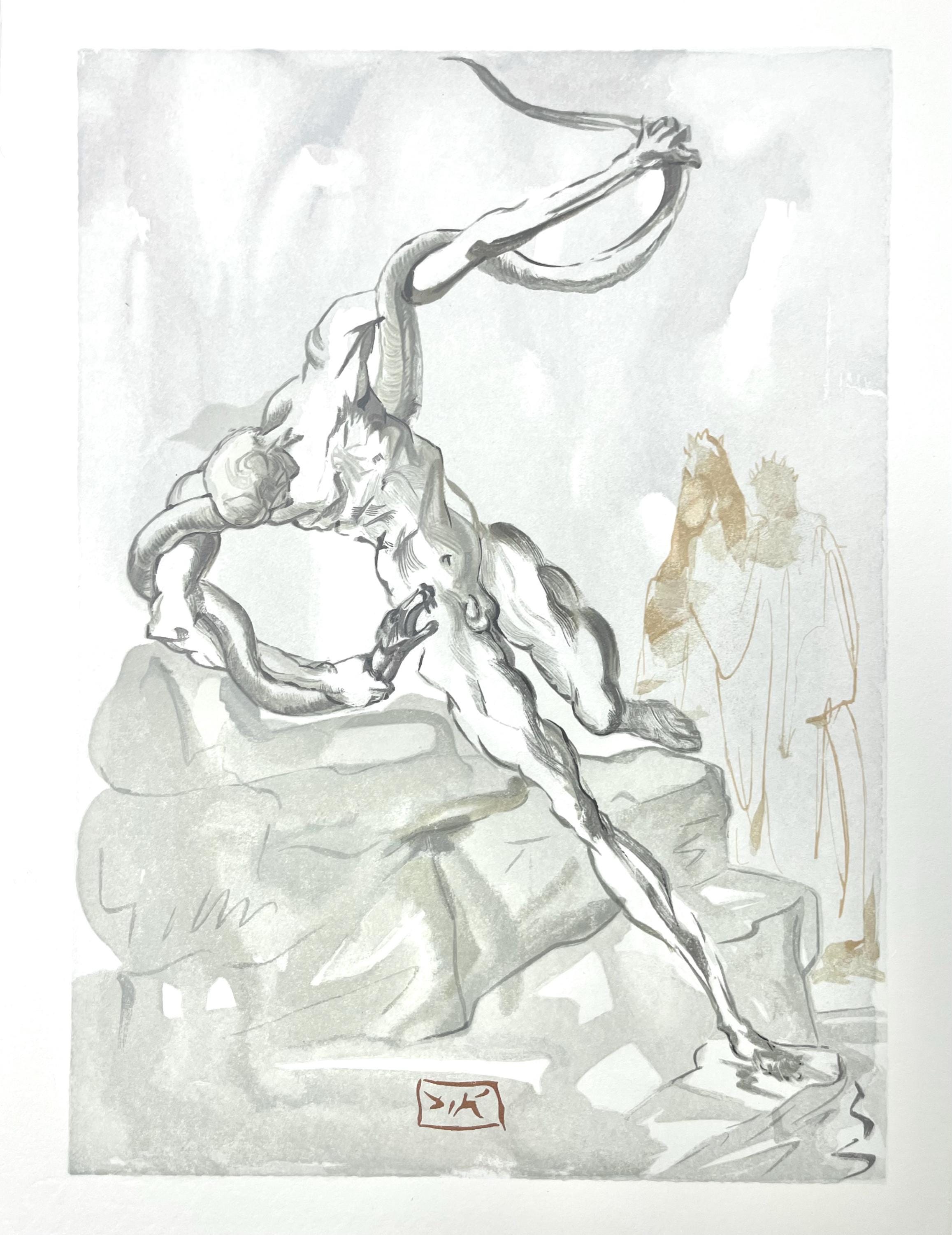 Salvador Dali, Hölle XXIV (Field 189-200; Michler/Löpsinger 1039-1138), Die Göttliche Komödie, Signed, Limited Edition Woodcut