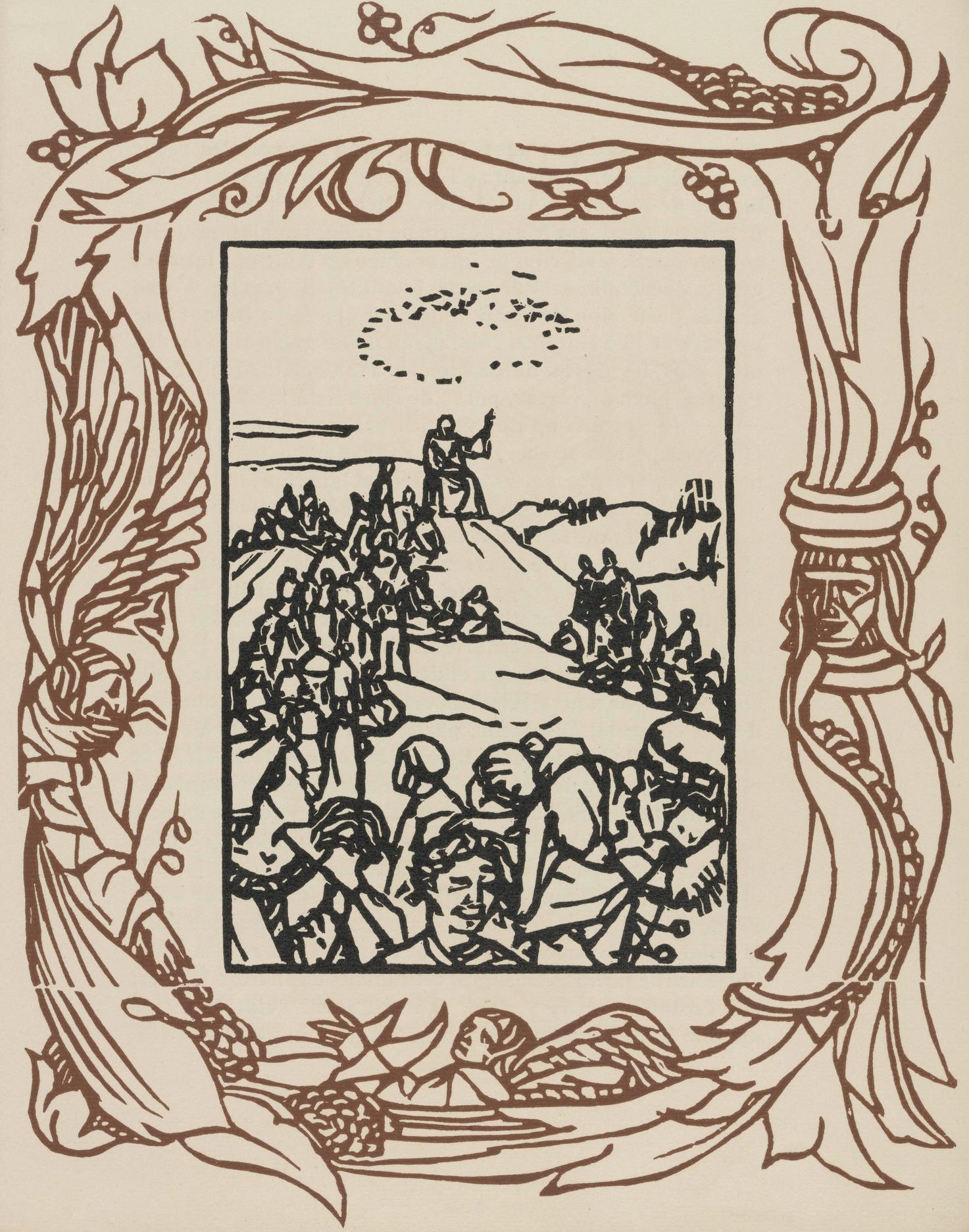 Émile Bernard, Composition (Morane, No. 100), Les Petites Fleurs de St. Françoise, Limited Edition Woodcut