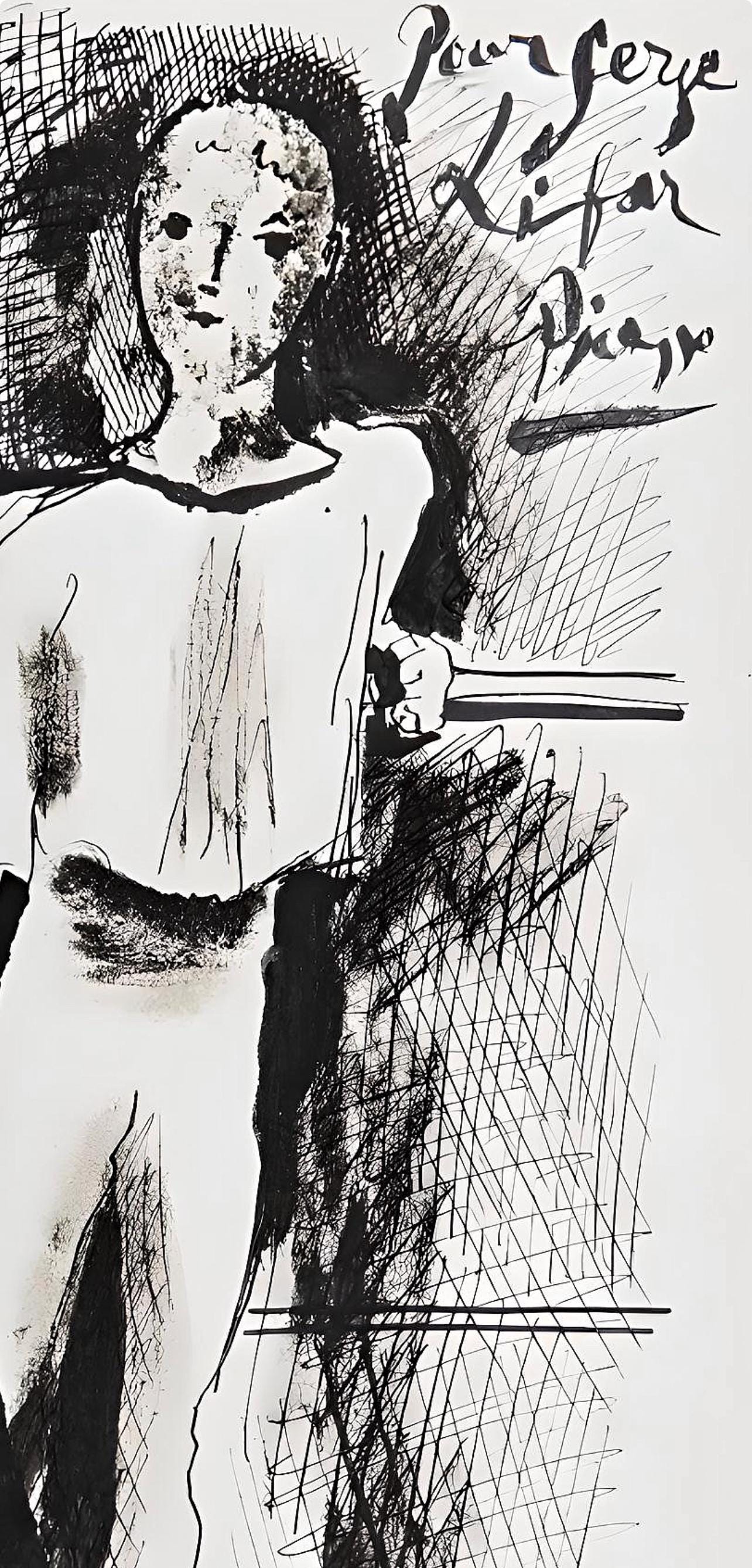 Pablo Picasso, Composition (Horodisch D10), Serge Lifar, Destin d'un danseur, Limited Edition Lithograph