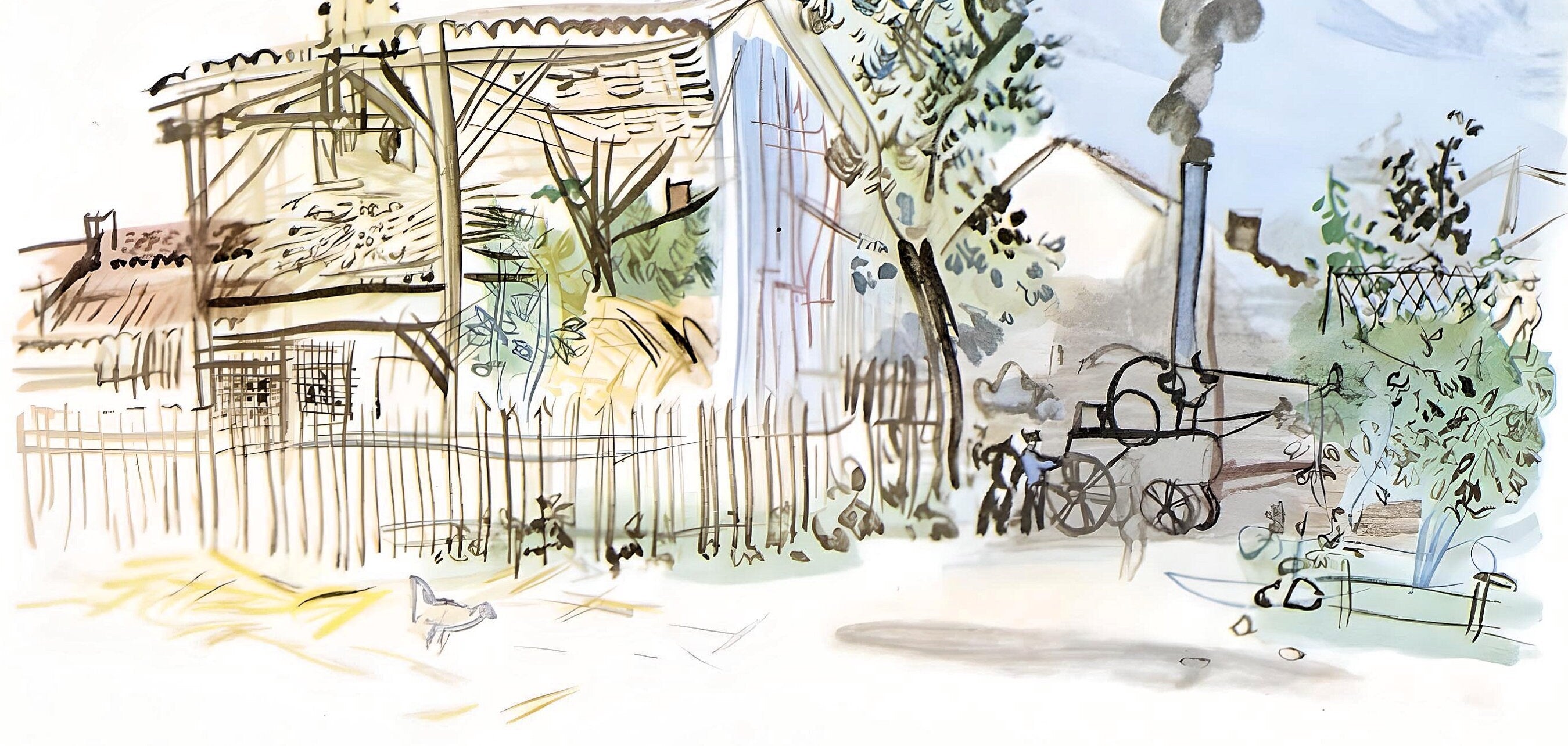 Raoul Dufy, La batteuse s'en va, page, Vacances forcées