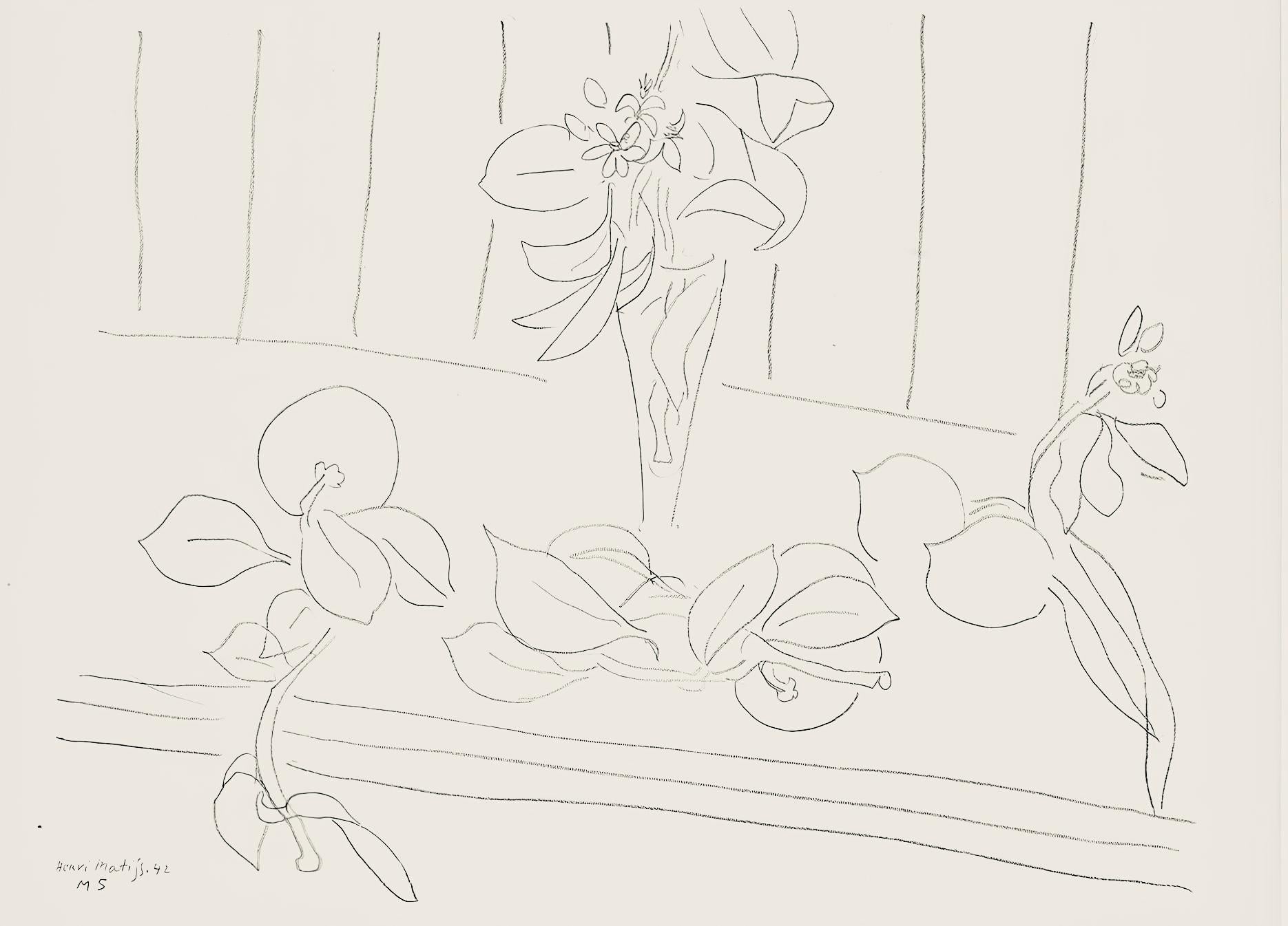 Henri Matisse, Série M, var. 5 (Duthuit 9), Henri Matisse, Dessins, Thèmes et variations, Limited Edition Lithograph