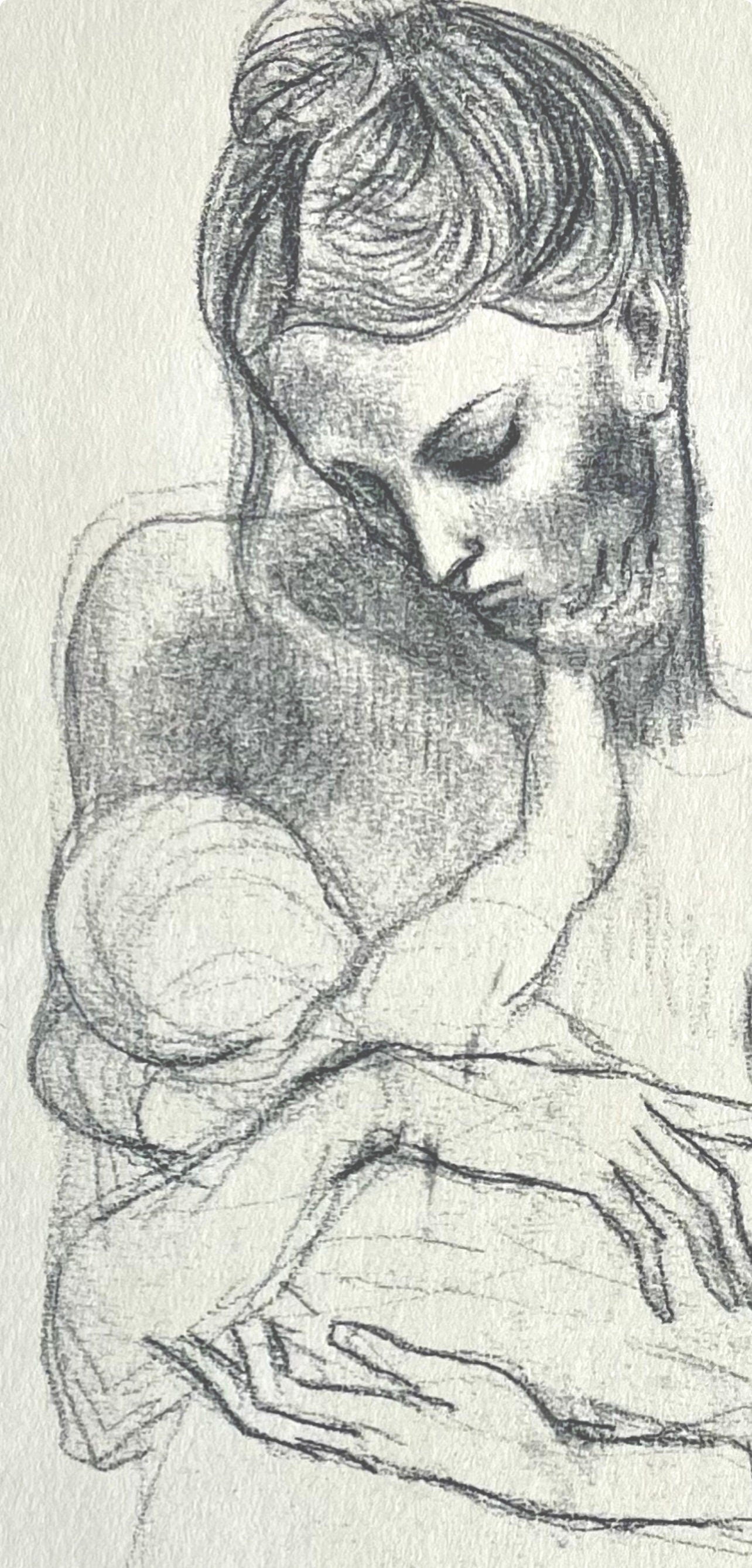 Pablo Picasso, Mother and Child (Orozco 95), Picasso: Fifteen Drawings, Limited Edition Lithograph