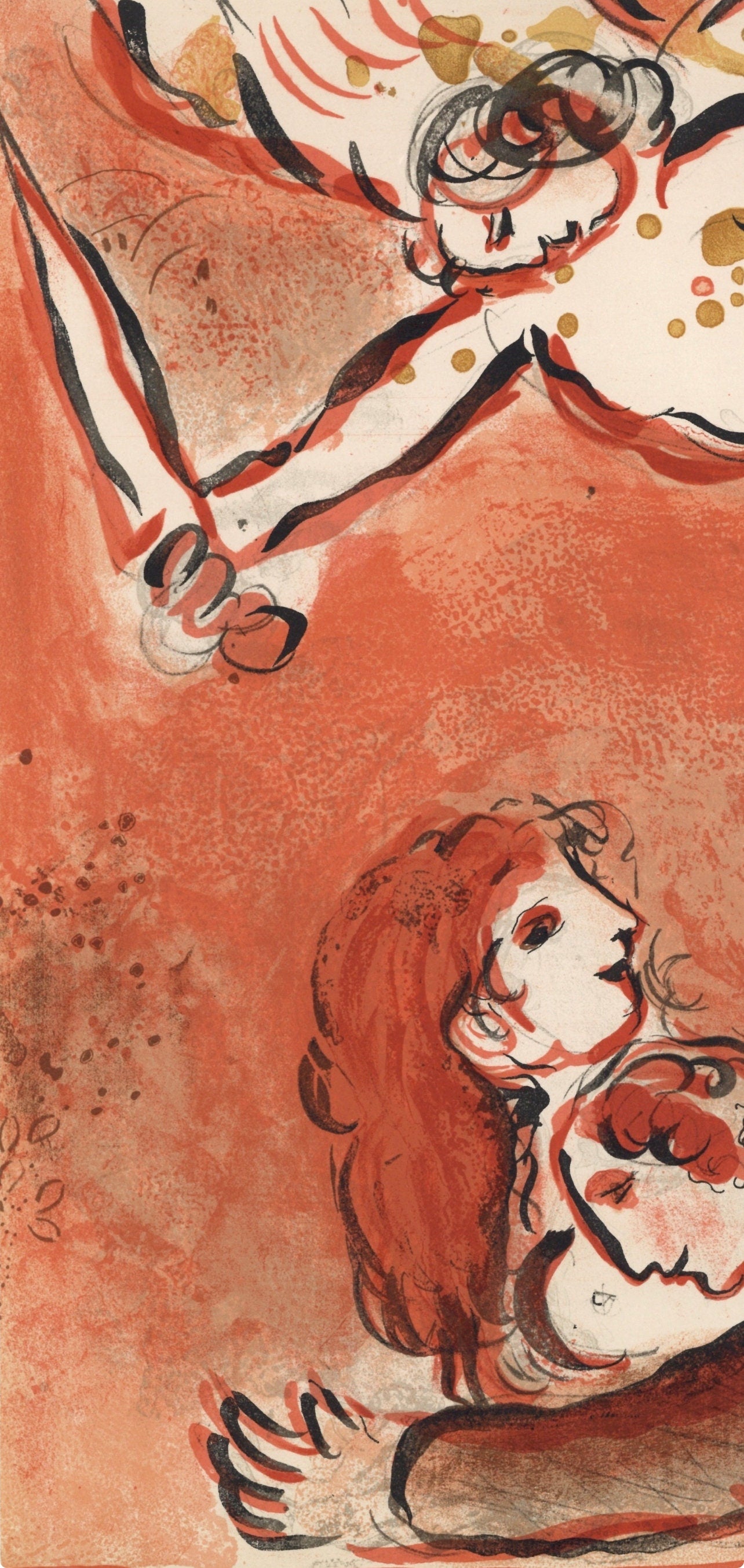 Marc Chagall, The face of Israel (Mourlot 117-46; Cramer 25), Drawings from the Bible, Verve: Revue, Limited Edition Lithograph