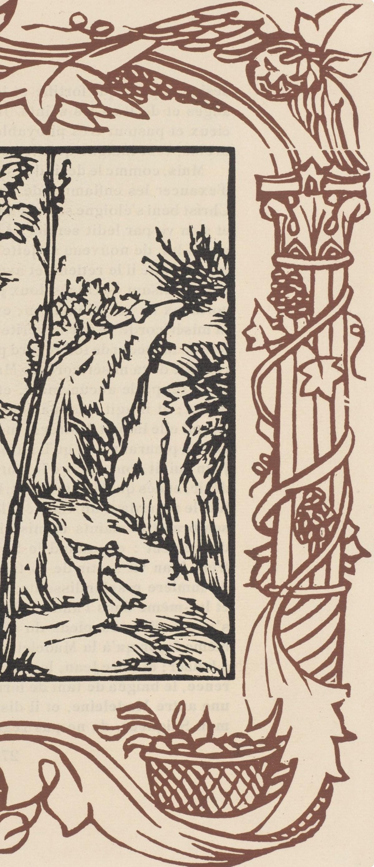 Émile Bernard, Composition (Morane, No. 100), Les Petites Fleurs de St. Françoise, Limited Edition Woodcut