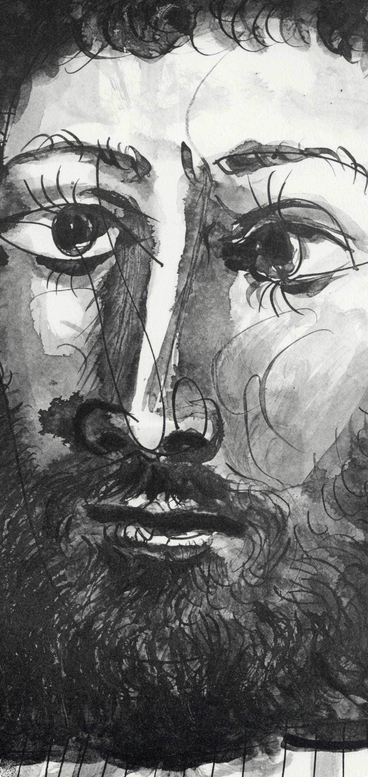 Pablo Picasso, Visage d'homme barbu à épaisse (Cramer No. 84), 40 dessins de Picasso en marge du Buffon, Limited Edition Lithograph