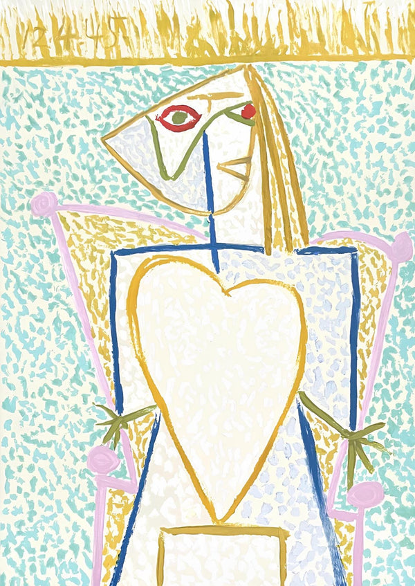 Pablo Picasso, Femme au Buste en Coeur, Marina Picasso Collection, Official Limited Edition Lithograph