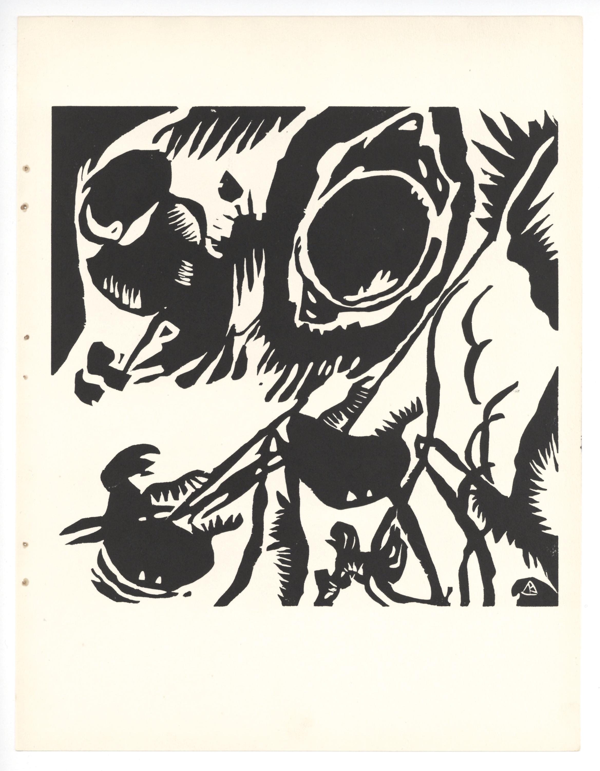 Wassily Kandinsky, Motiv aus Improvisation 25 (Roethel 105), XXe siècle, Limited Edition Woodcut
