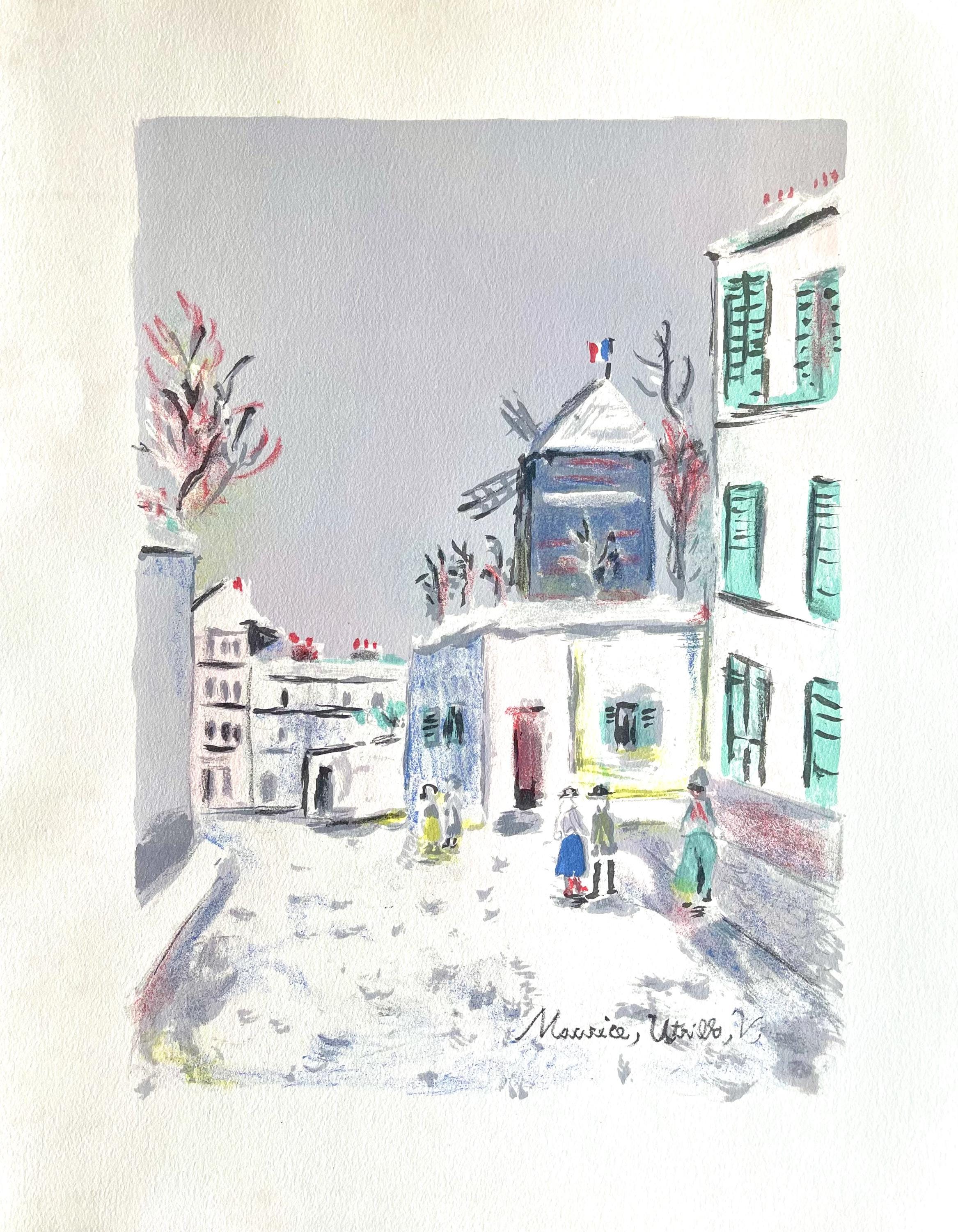 Maurice Utrillo, Montmartre (Moulin de la Galette), Paris Capitale, Limited Edition Lithograph