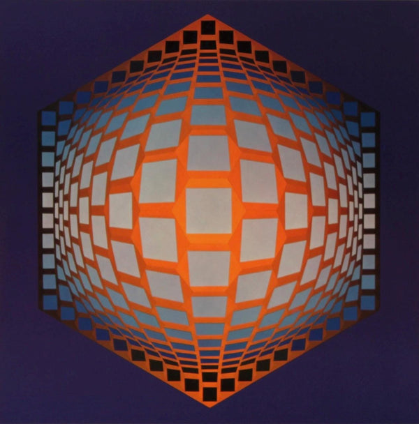 Victor Vasarely, Composition, Hexagone, Limited Edition Héliogravure