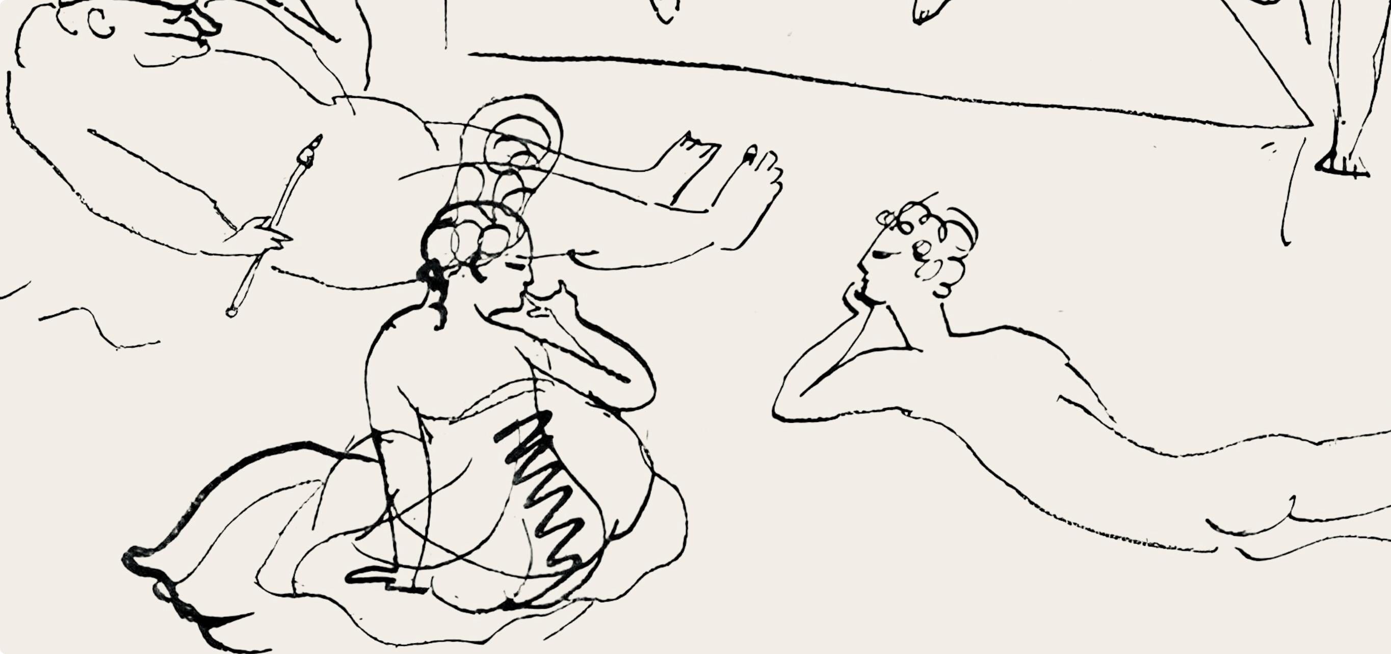 Pablo Picasso, Composition (Hodorisch B2), Le manuscrit trouvé dans un chapeau, Limited Edition Lithograph