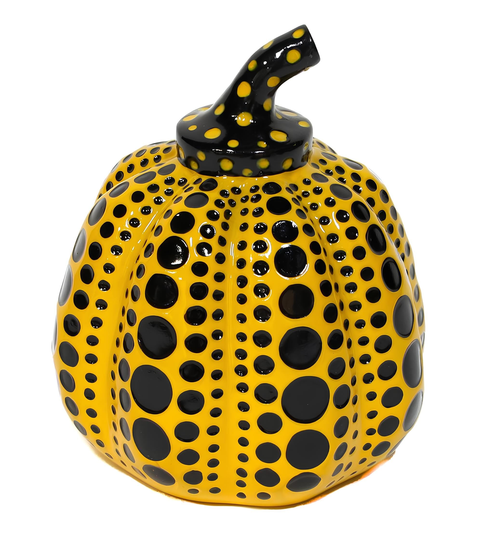 Yayoi Kusama 草間 彌生, Pumpkins, Yellow/Black, Red/White (Two Sculptures) Limited Edition Cast Resin Sculptures