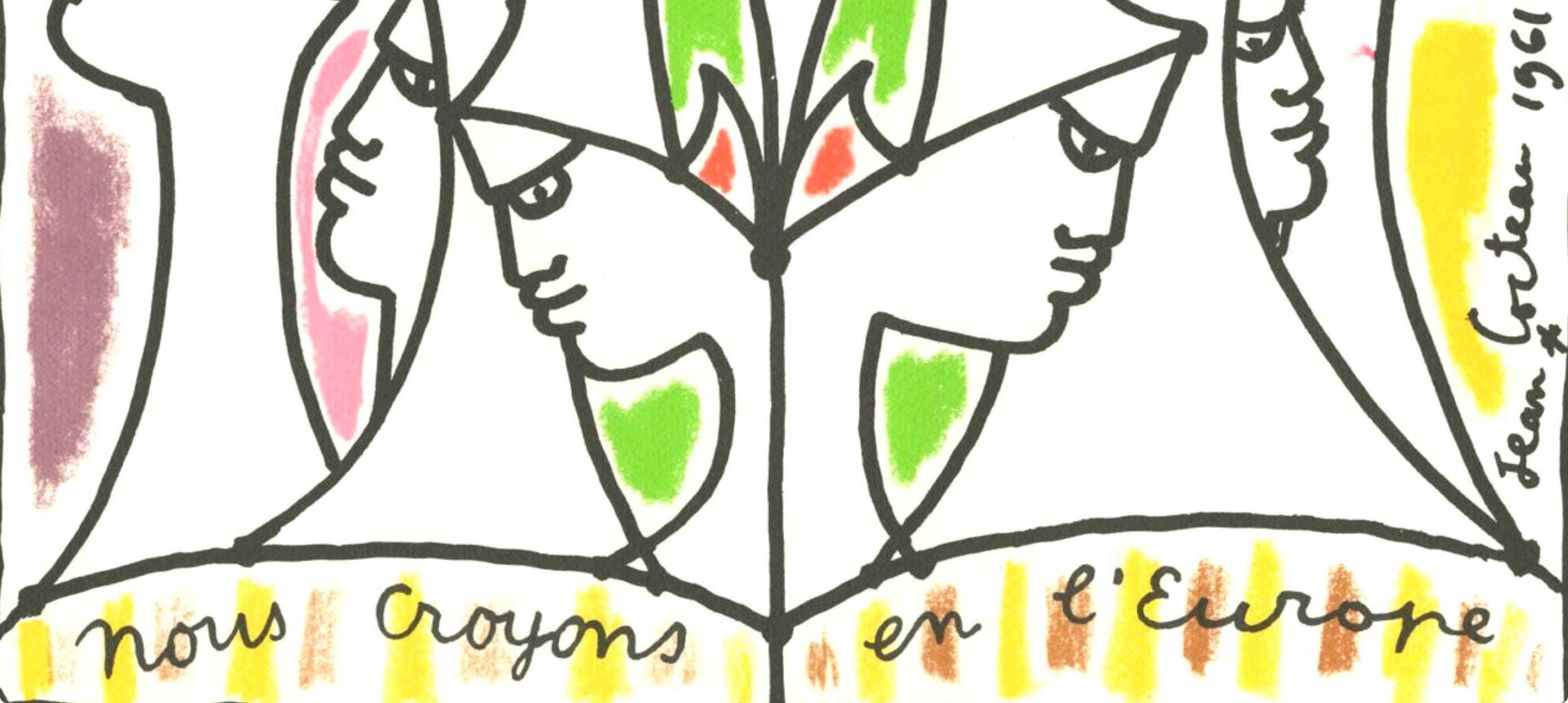 Jean Cocteau, Composition, Nous croyons en l'Europe, Limited Edition Silkscreen