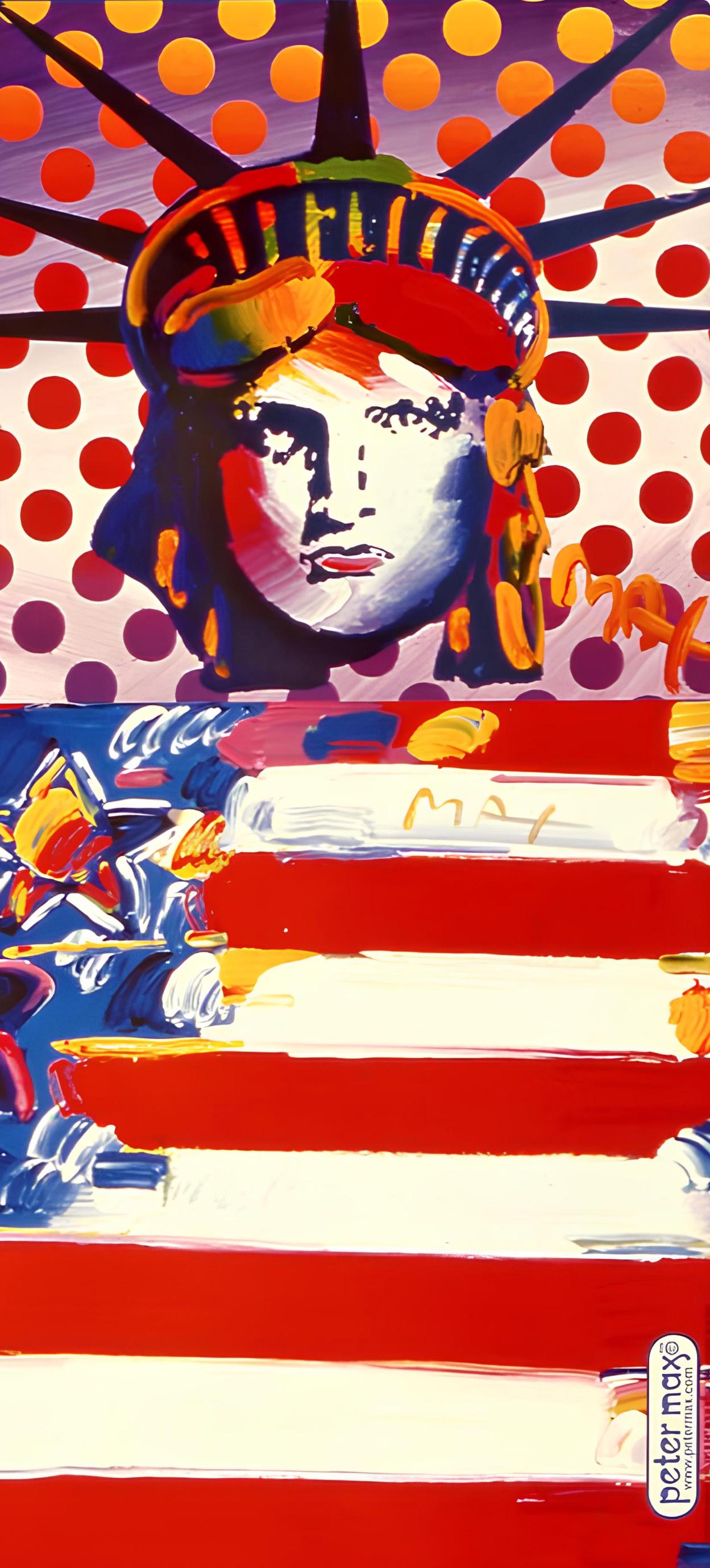 Peter Max, God Bless America, 2001, Hand Signed, Official Edition Offset Lithograph