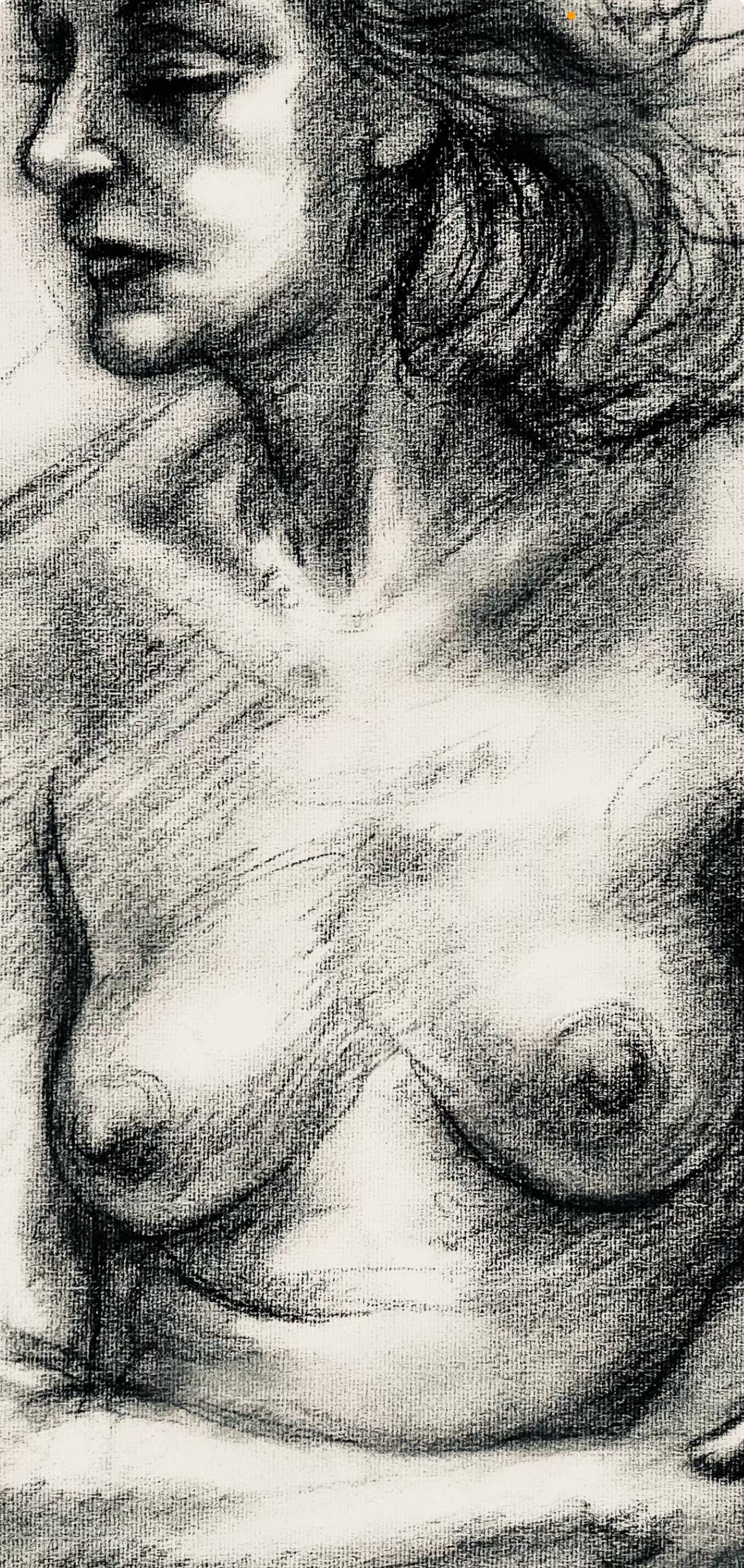 Ian Hornak, Renaissance Female Nude Figure Study, 1963, Original Drawing