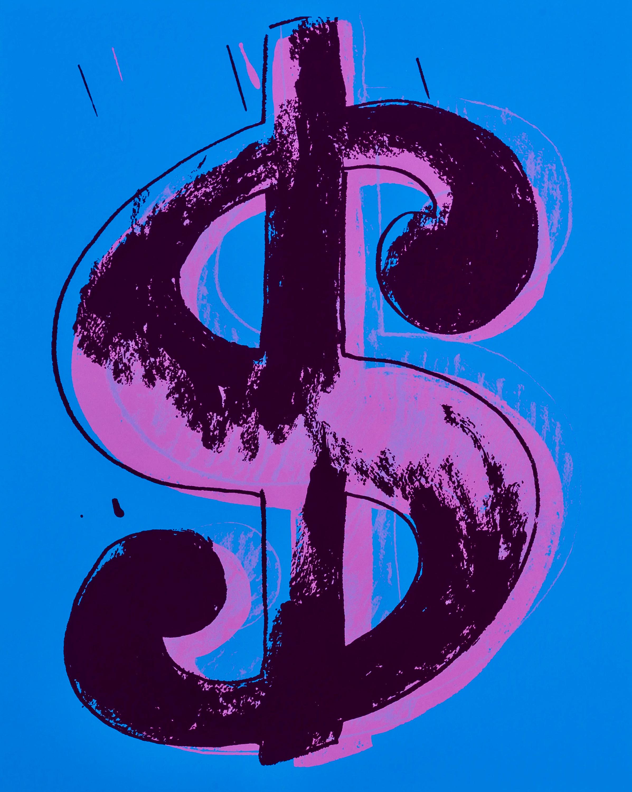 Andy Warhol, Dollar Sign, Red, Yellow, Green, Blue, Suite of Four, Official Limited Edition, Sunday B. Morning, Silkscreens
