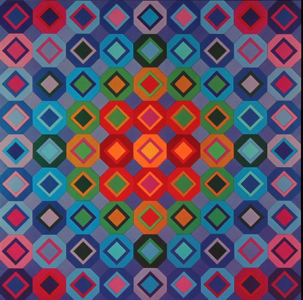 Victor Vasarely, Composition, Octogone, Limited Edition Héliogravure