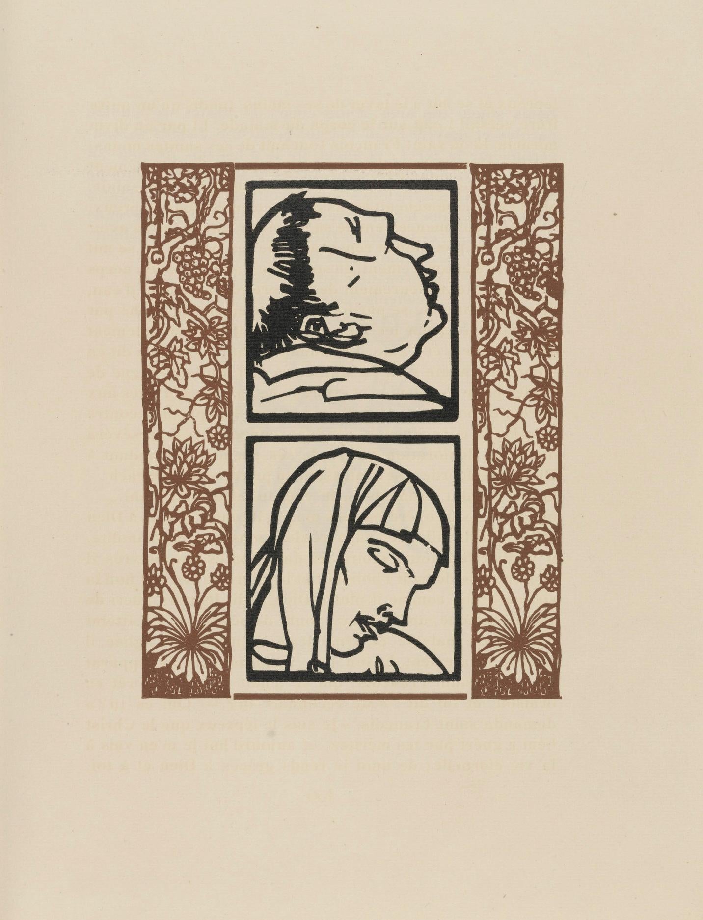 Émile Bernard, Composition (Morane, No. 100), Les Petites Fleurs de St. Françoise, Limited Edition Woodcut