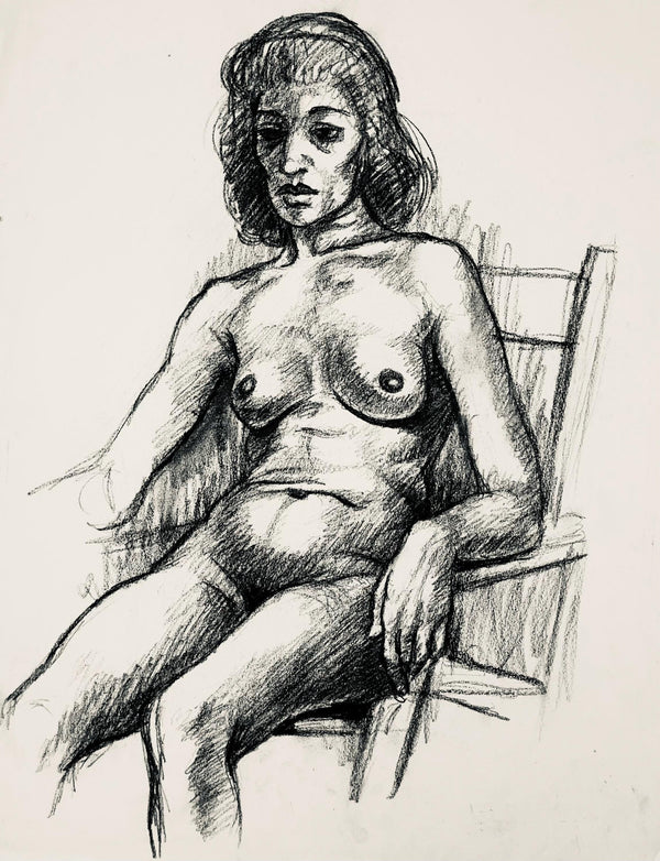 Ian Hornak, Renaissance Female Nude Figure Study, 1963, Original Drawing