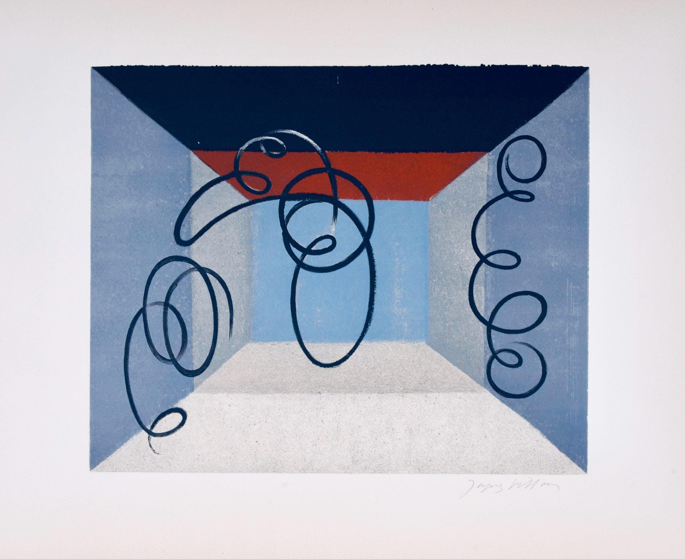 Jacques Villon, Composition (Ginestet/Pouillon 65-72), Jacques Villon, Huit lithographies, Limited Edition Lithograph