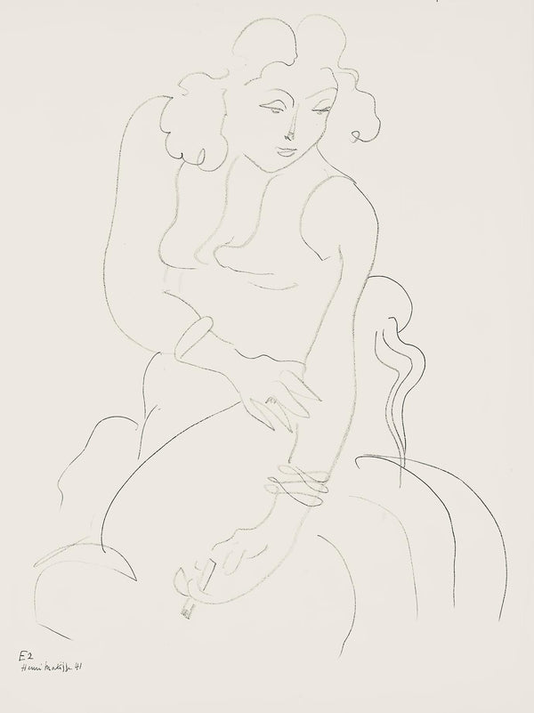 Henri Matisse, Série E, var. 2 (Duthuit 9), Henri Matisse, Dessins, Thèmes et variations, Limited Edition Lithograph