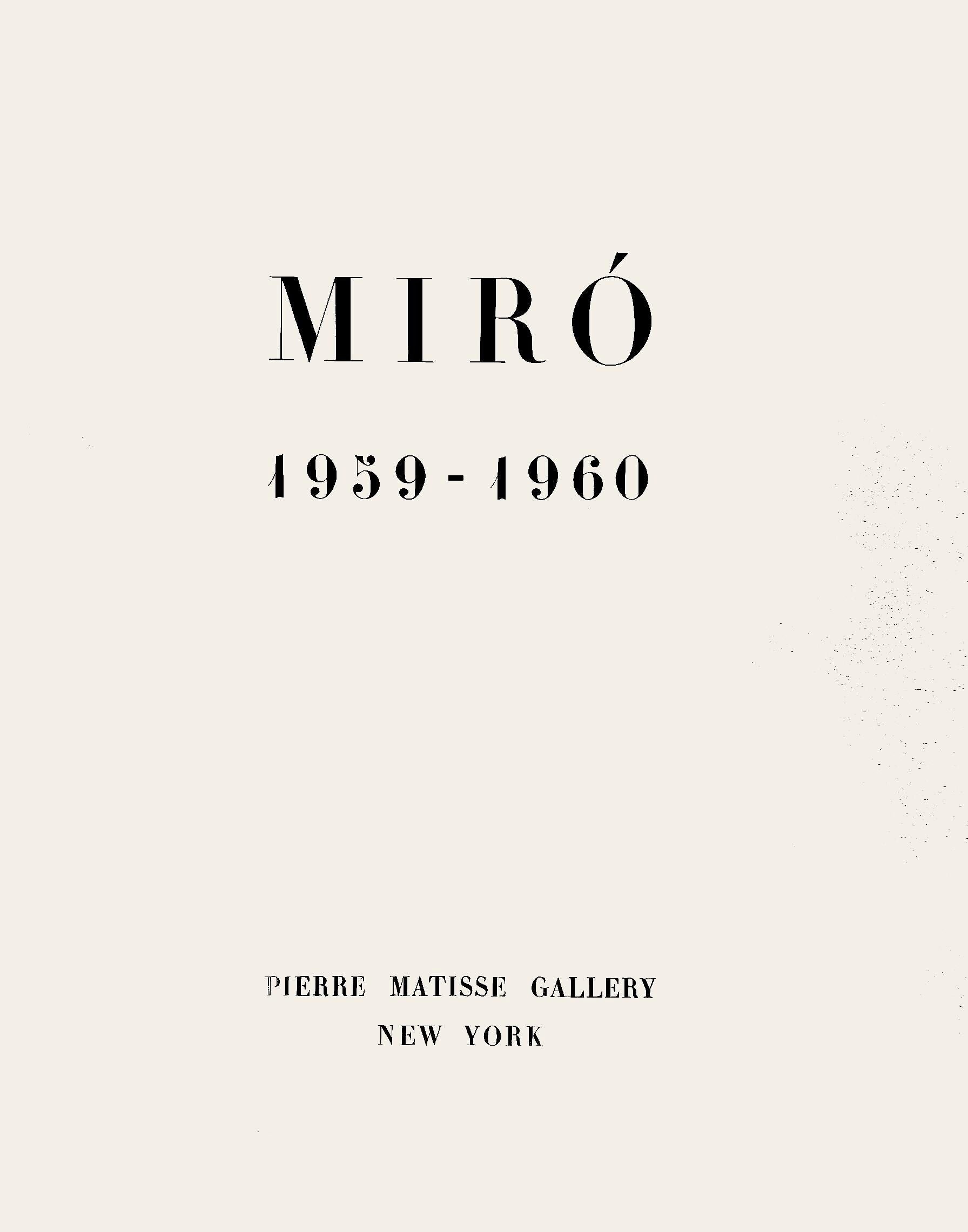 Joan Miró, Composition (Cramer 69; Dupin 292; Mourlot 286-294), Miró 1959-1960, Limited Edition Lithograph