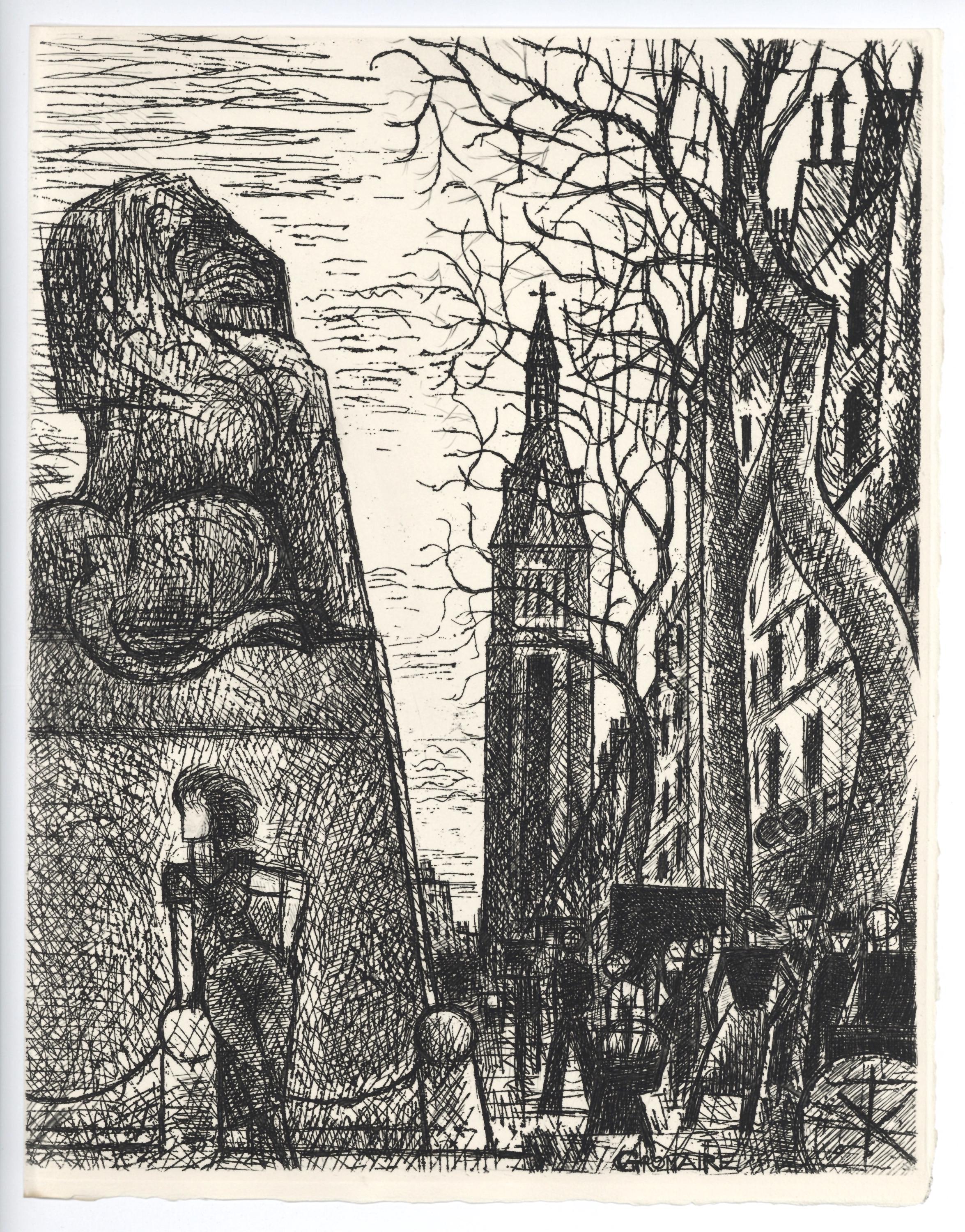 Marcel Gromaire, Petit-Montroug, A La gloire à Paris, Limited Edition Etching