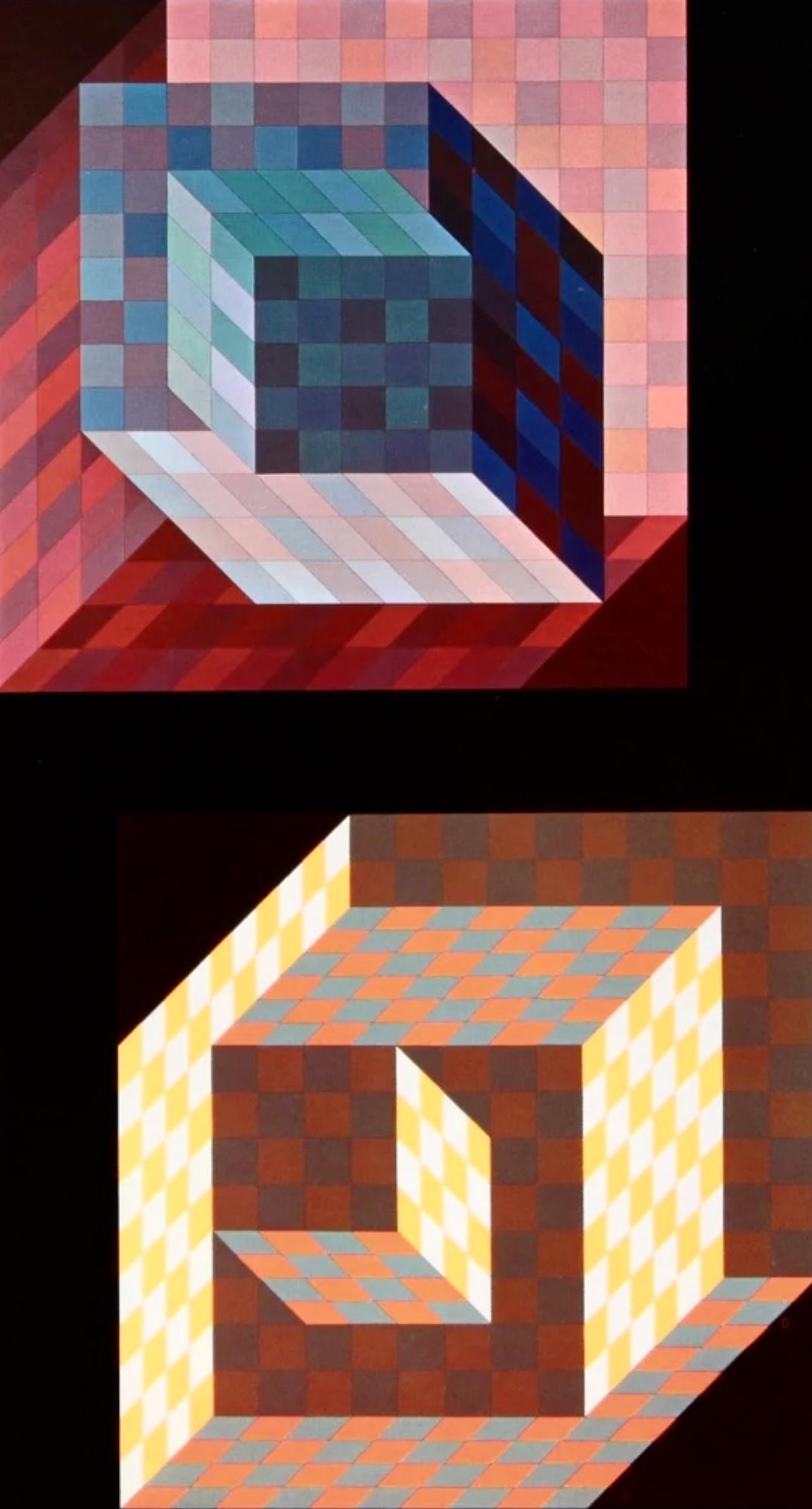 Victor Vasarely, Composition, Hommage à Hexagone, Limited Edition Héliogravure
