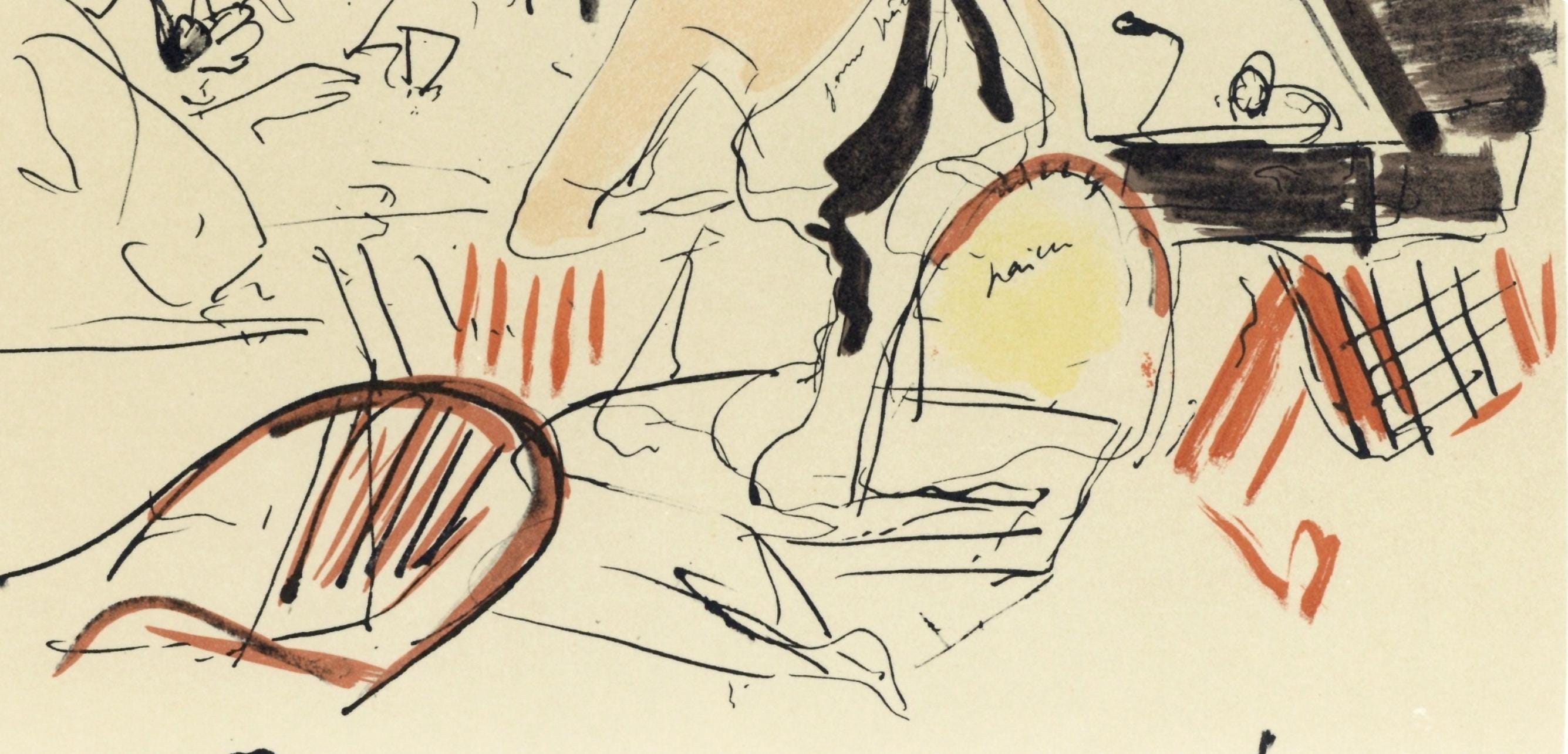 André Dunoyer de Segonzac, Composition, Lettre à mon peintre Raoul Dufy, Limited Edition Lithograph
