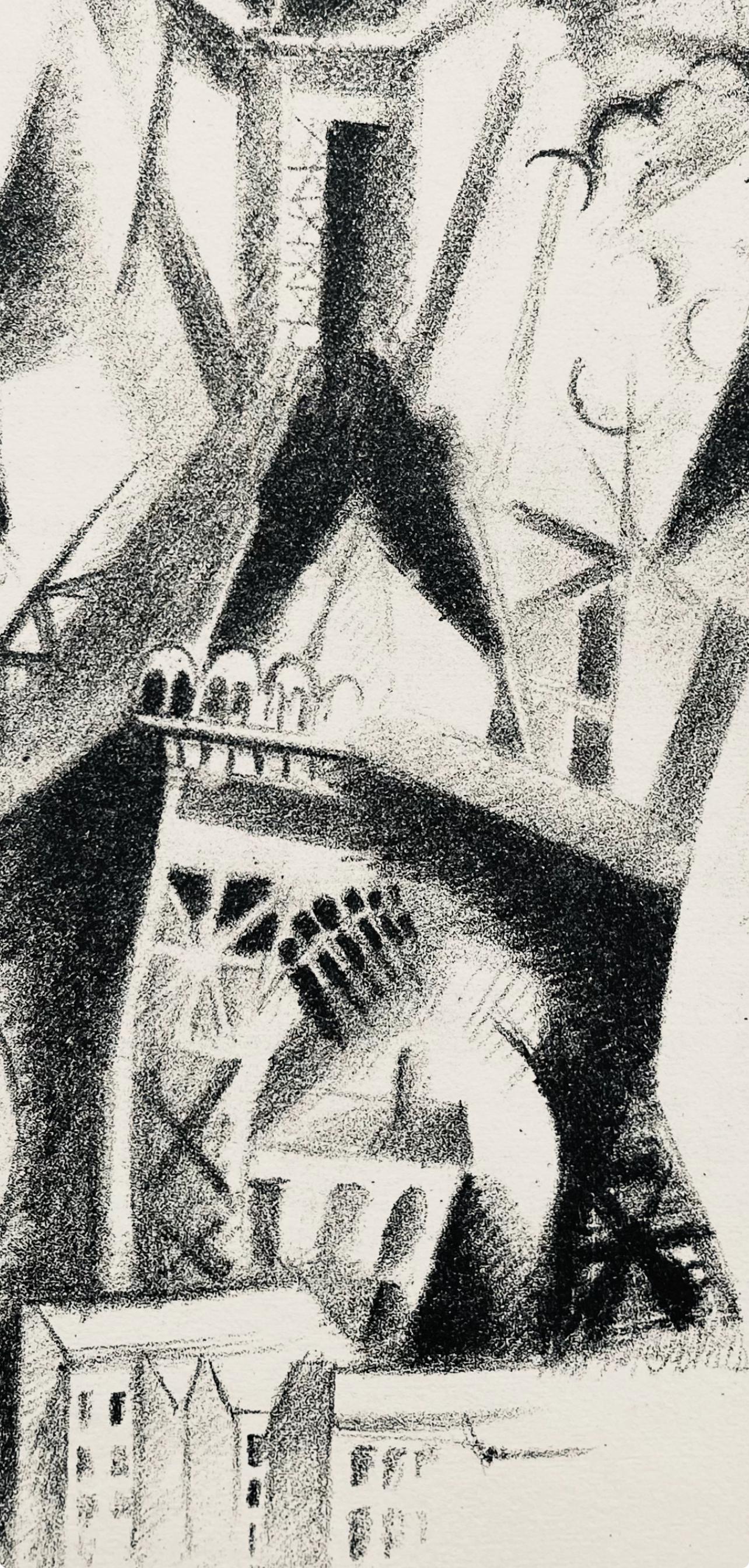 Robert Delaunay, La Tour aux Rideaux (Habasque 720-728), Allo! Paris!, Limited Edition Lithograph