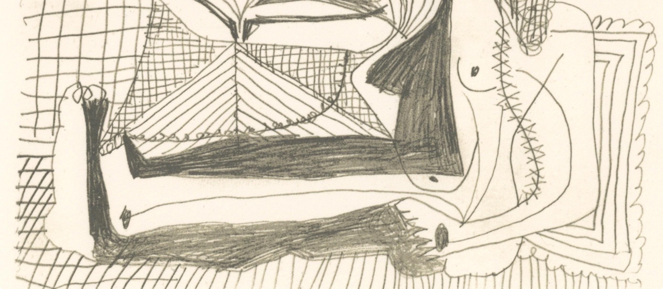 Pablo Picasso, Composition, Le Goût du Bonheur (Cramer 148; Bloch 2013), Limited Edition Mixed Media Lithograph